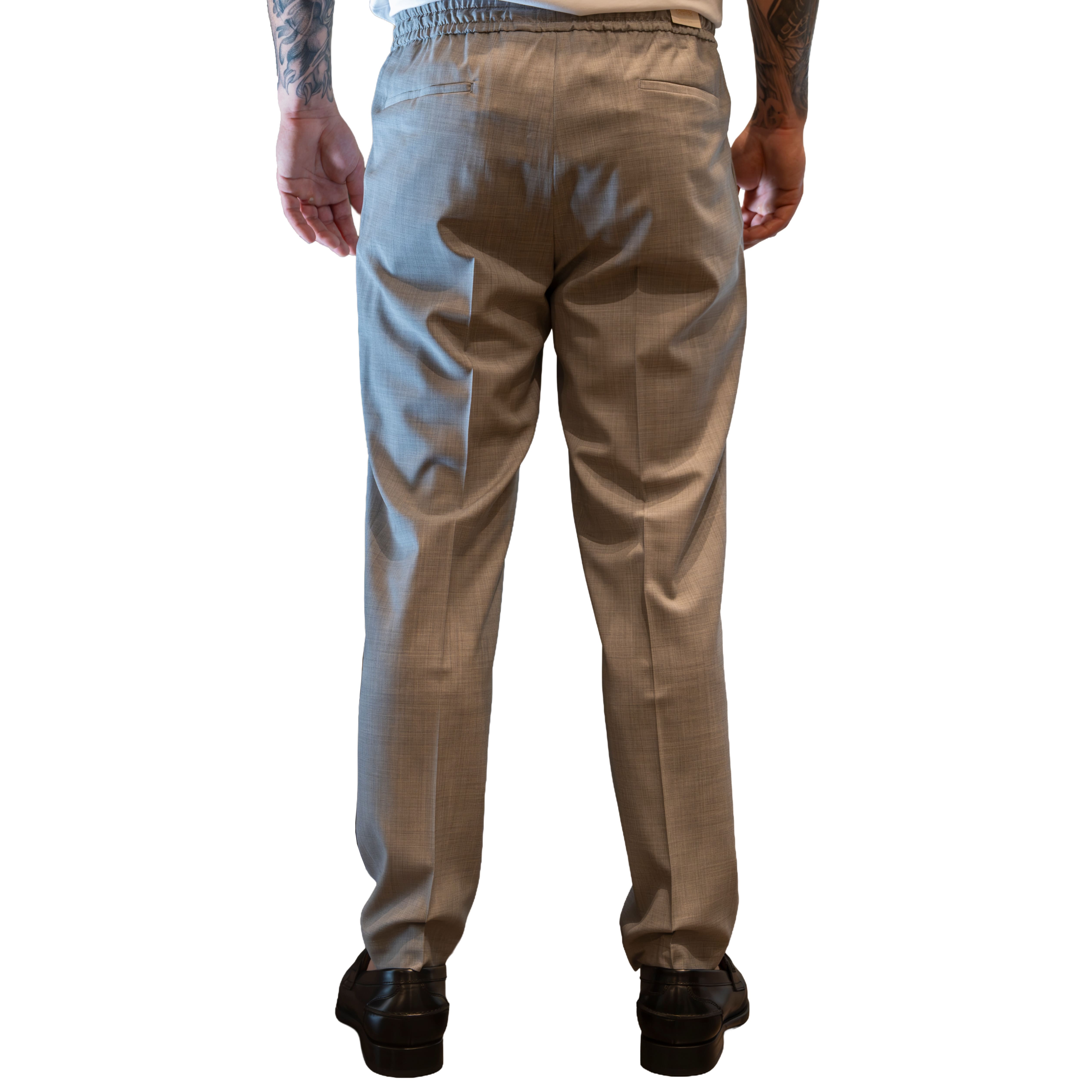 Pantalone Briglia WimbledonS in Tela Pura Lana - Grigio Acciaio