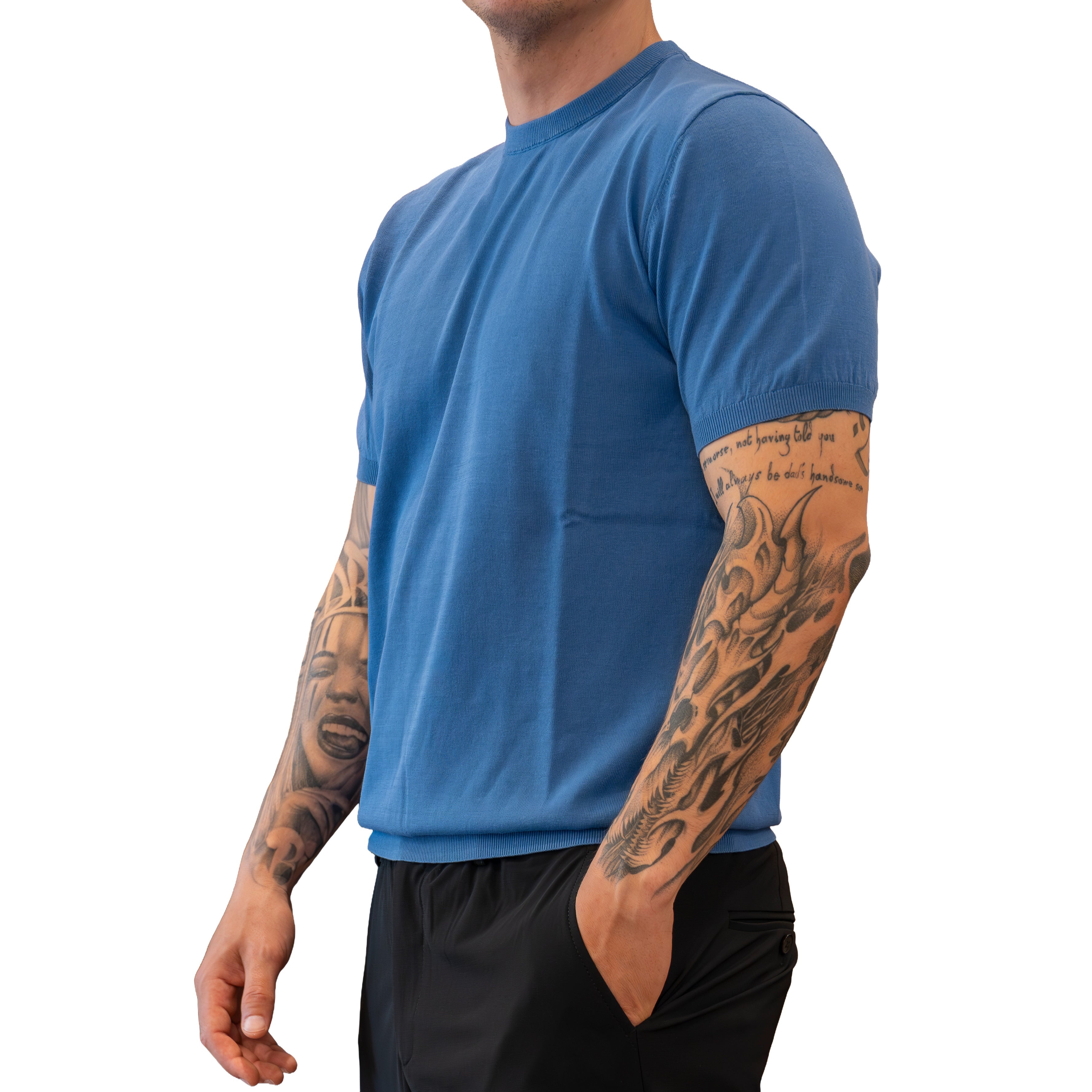 T-shirt Diktat in Magia Fresh Cotton - Indaco