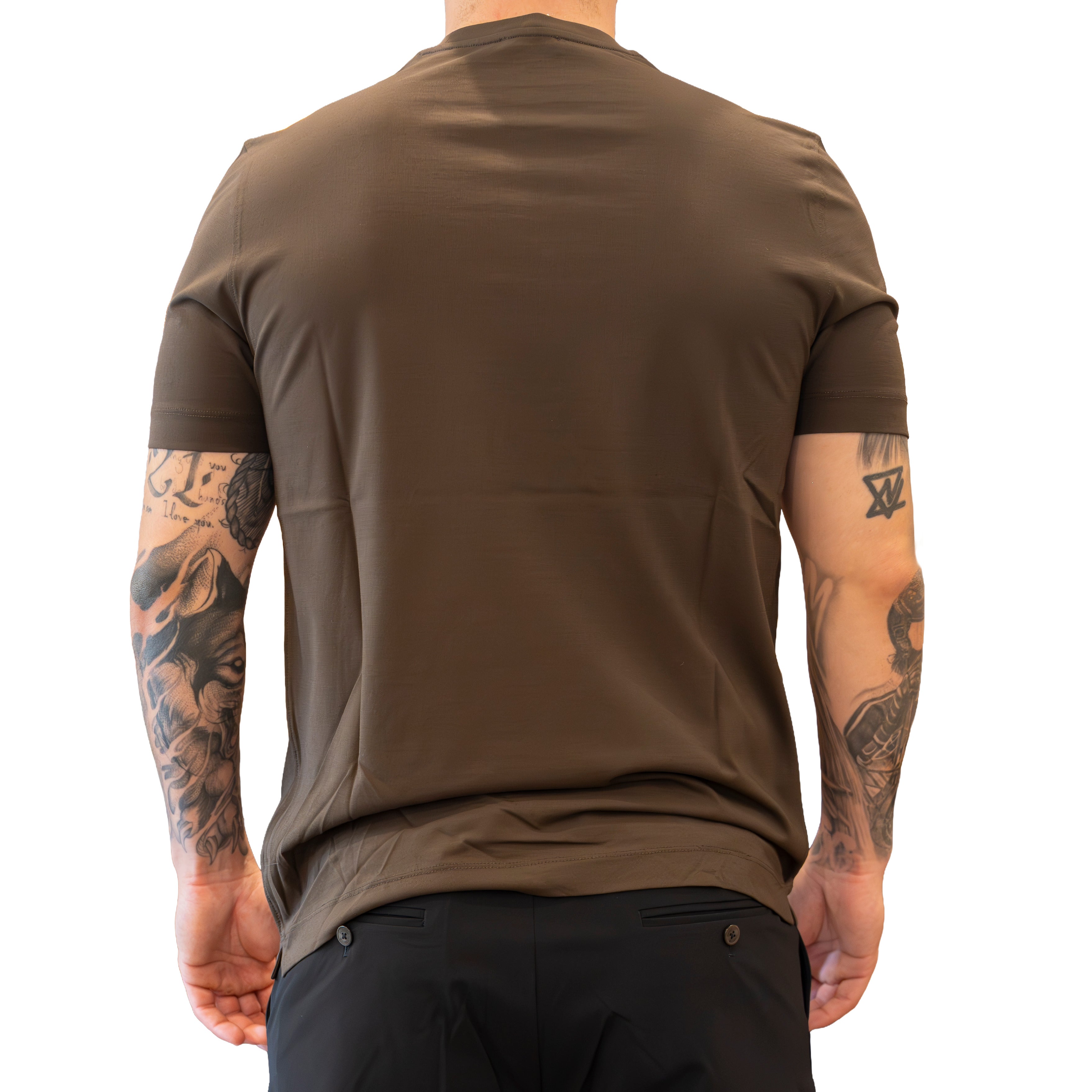 T-shirt Diktat in Magia Ice Cotton - Marrone