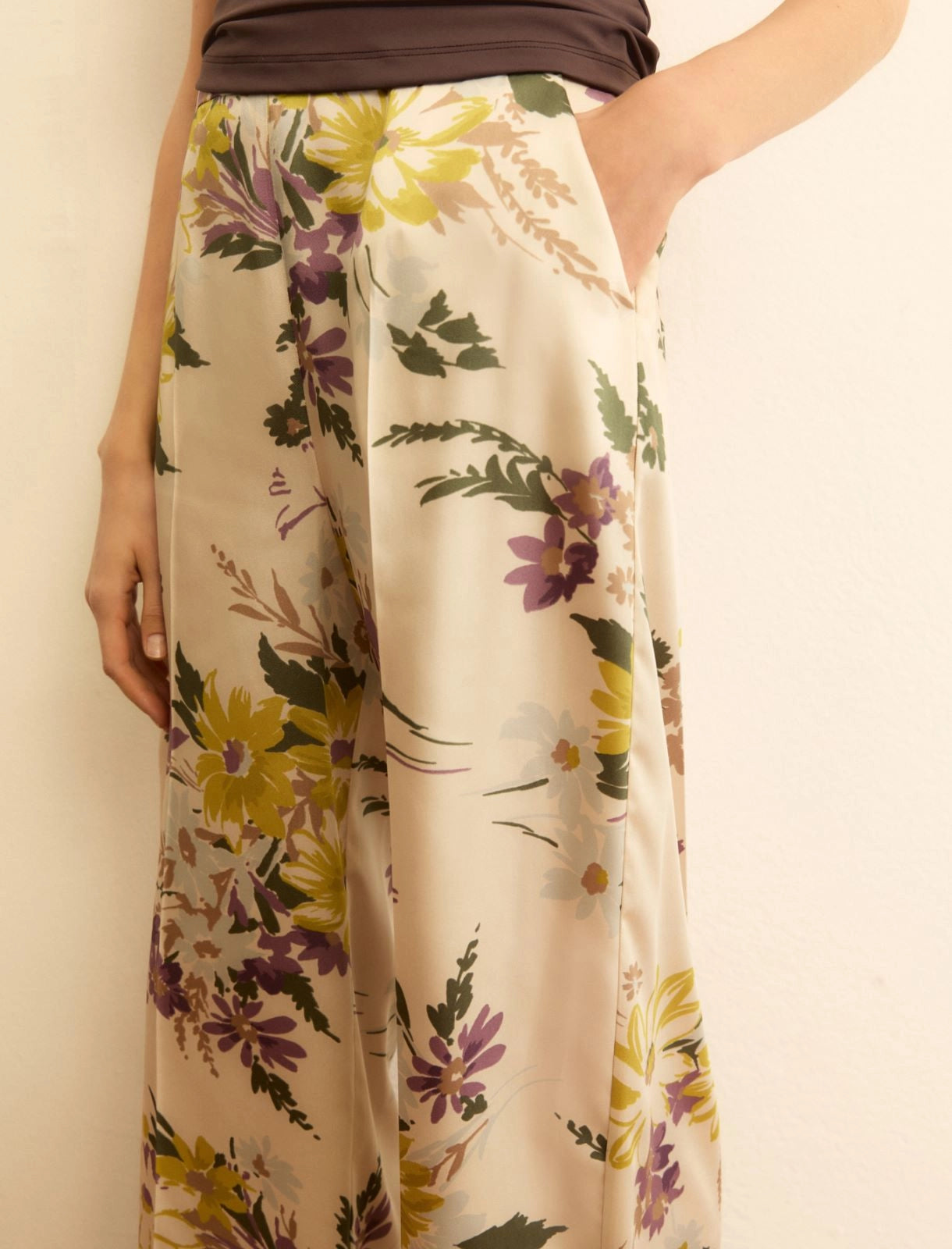 Pantalone Emme in Twill Stampato - Bianco Lana