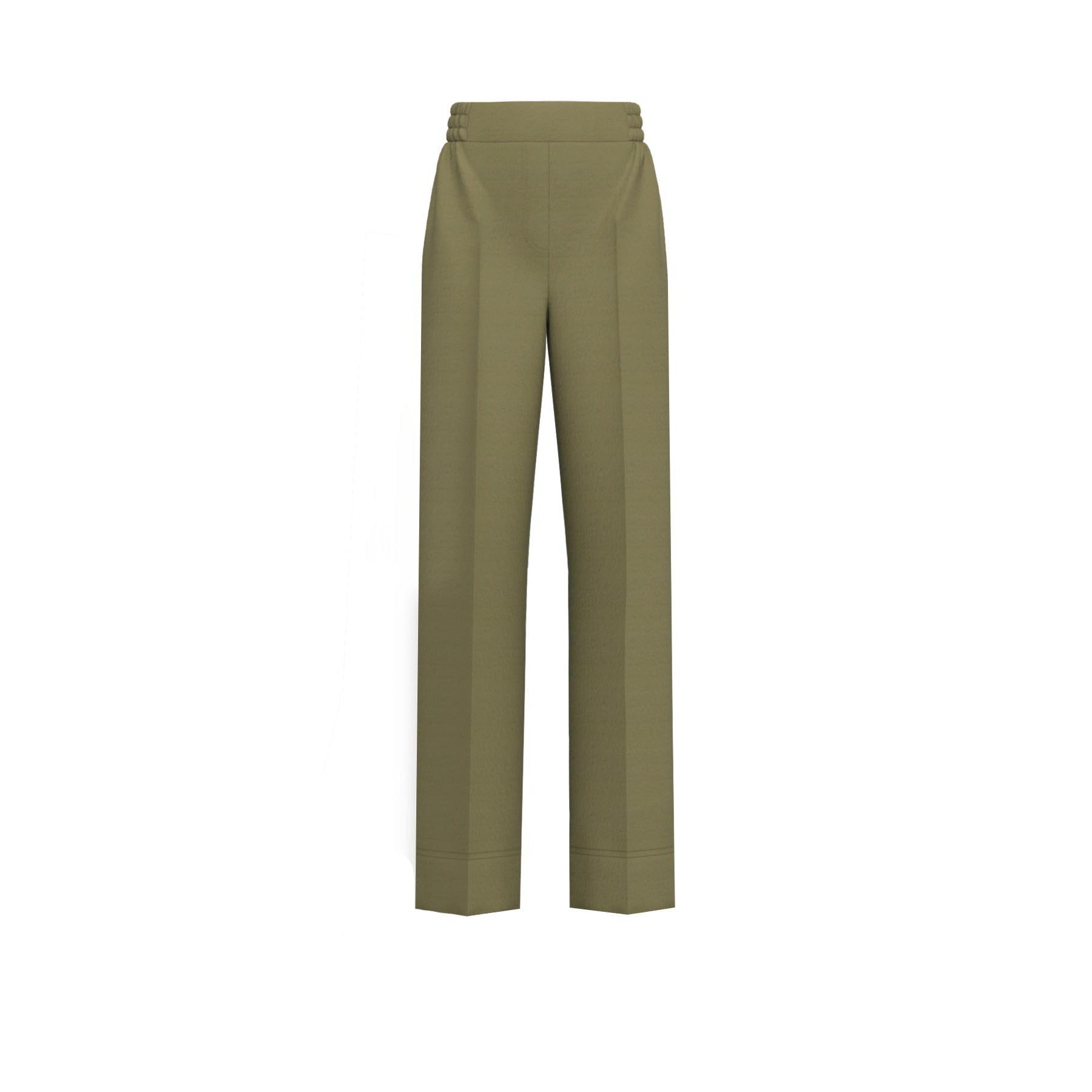 Pantalone Emme in Tela di Viscosa Lavata - Verde