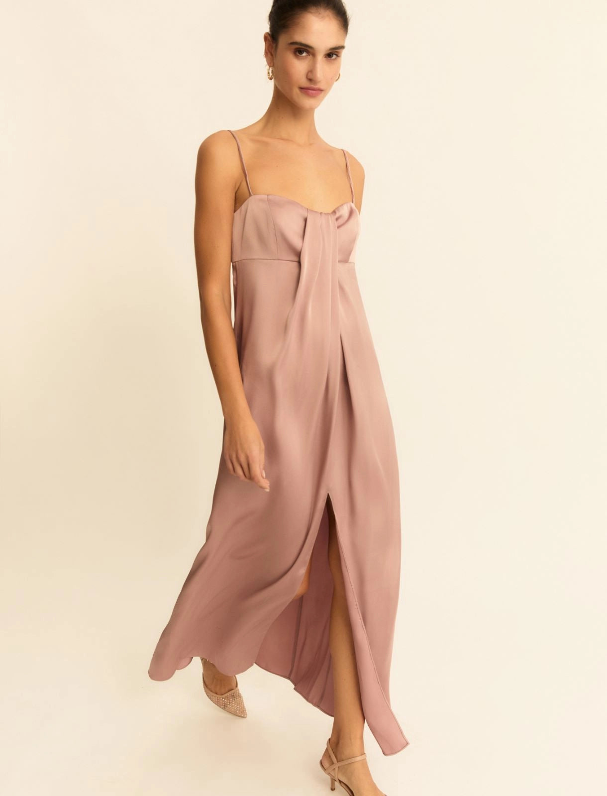 Abito Emme a Bustier in Raso - Malva