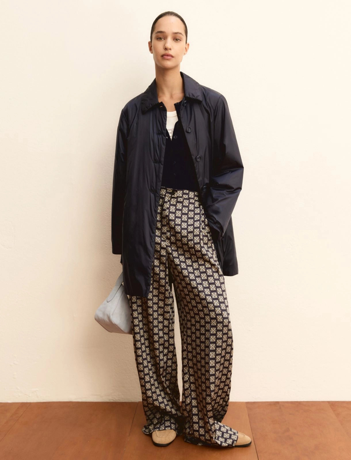 Pantalone Emme in Twill Stampato - Blu