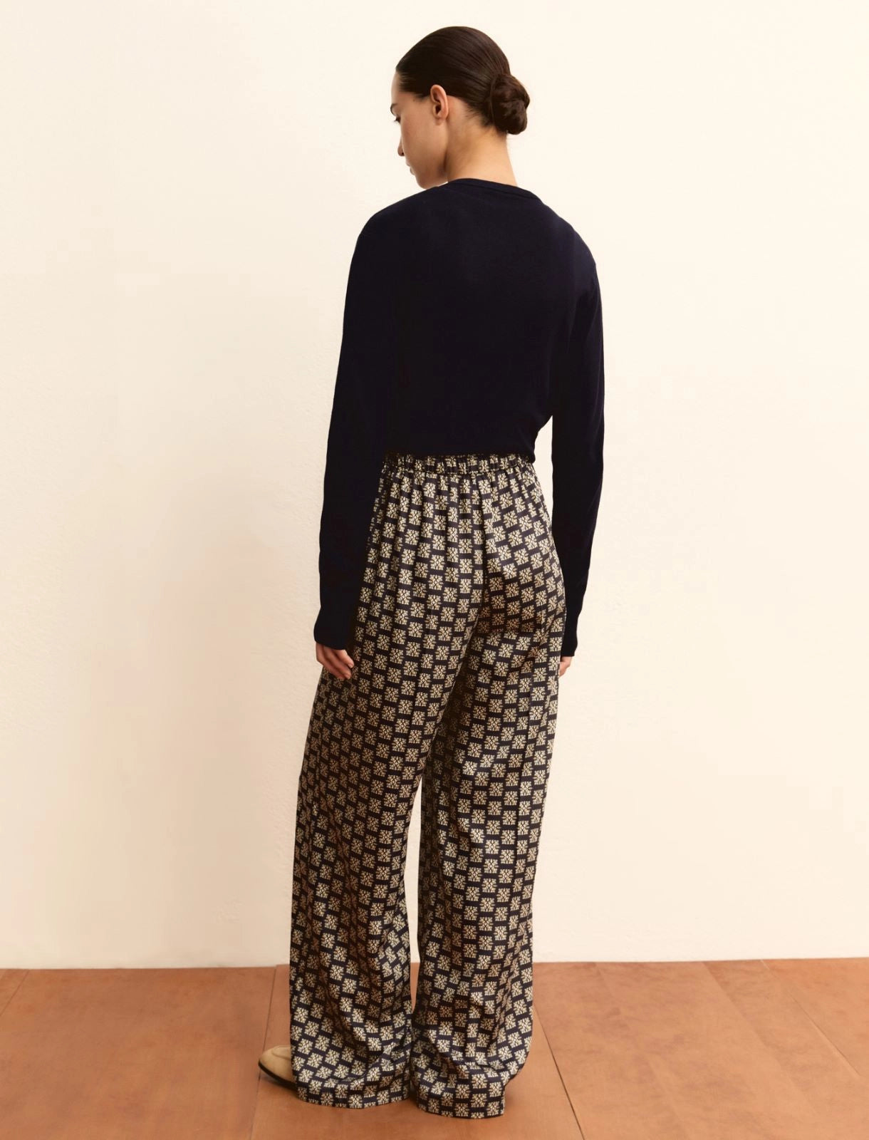 Pantalone Emme in Twill Stampato - Blu
