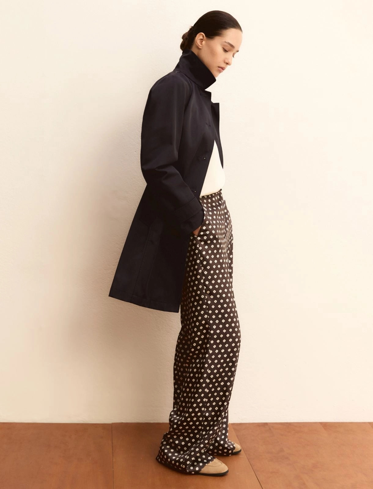 Pantalone Emme in Twill Stampato - Kaki