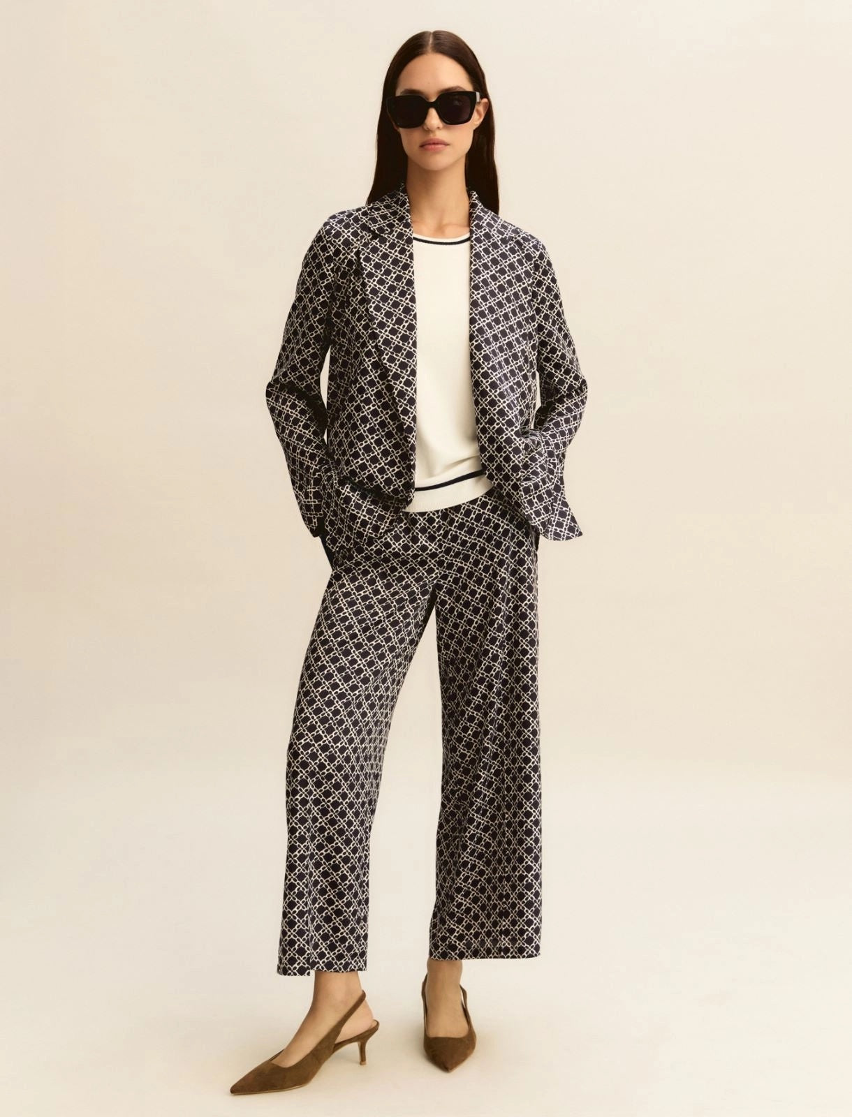 T-shirt Emme in Viscosa Stretch - Bianco Blu