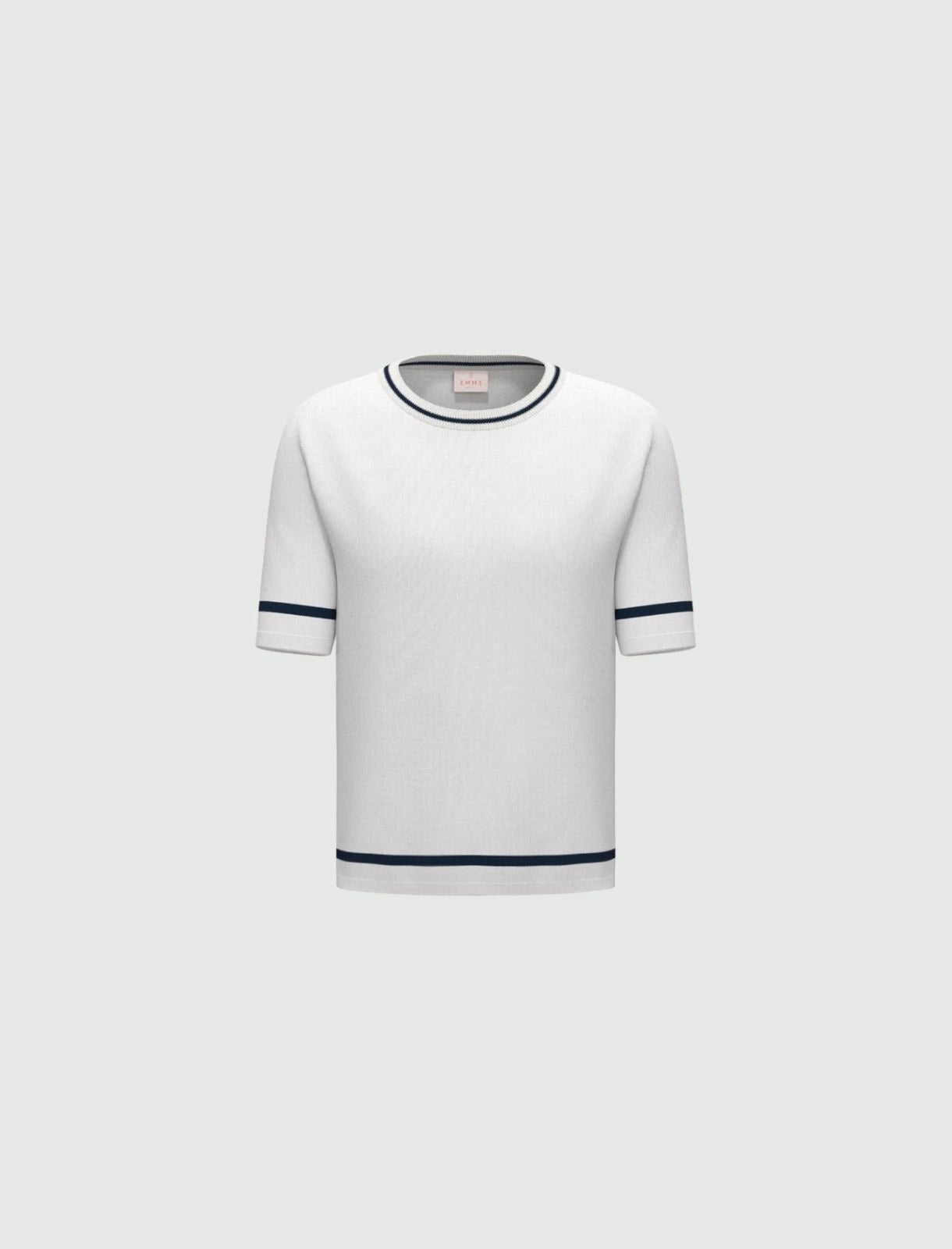 T-shirt Emme in Viscosa Stretch - Bianco Blu
