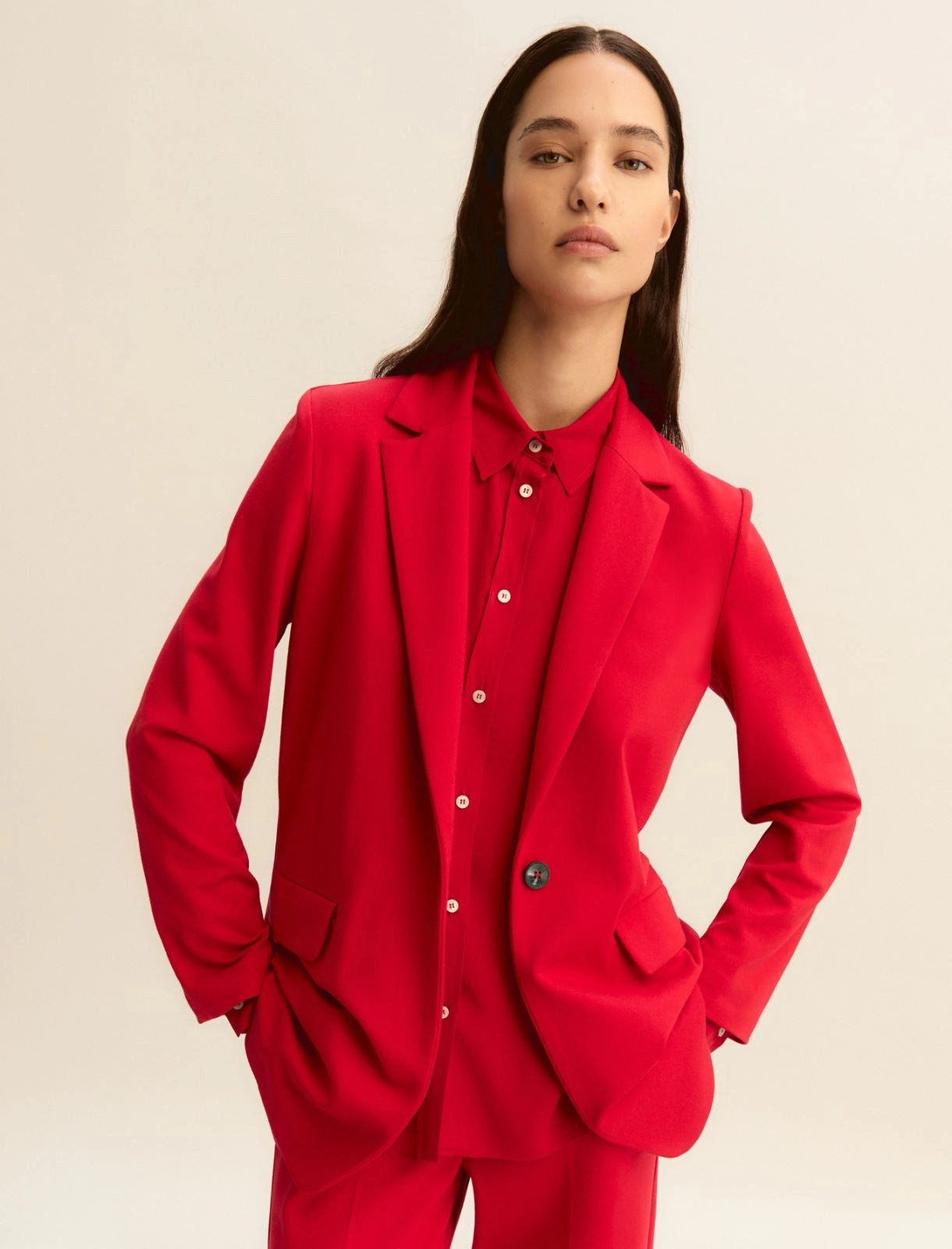 Giacca Emme Monopetto in Jersey Stretch - Rosso