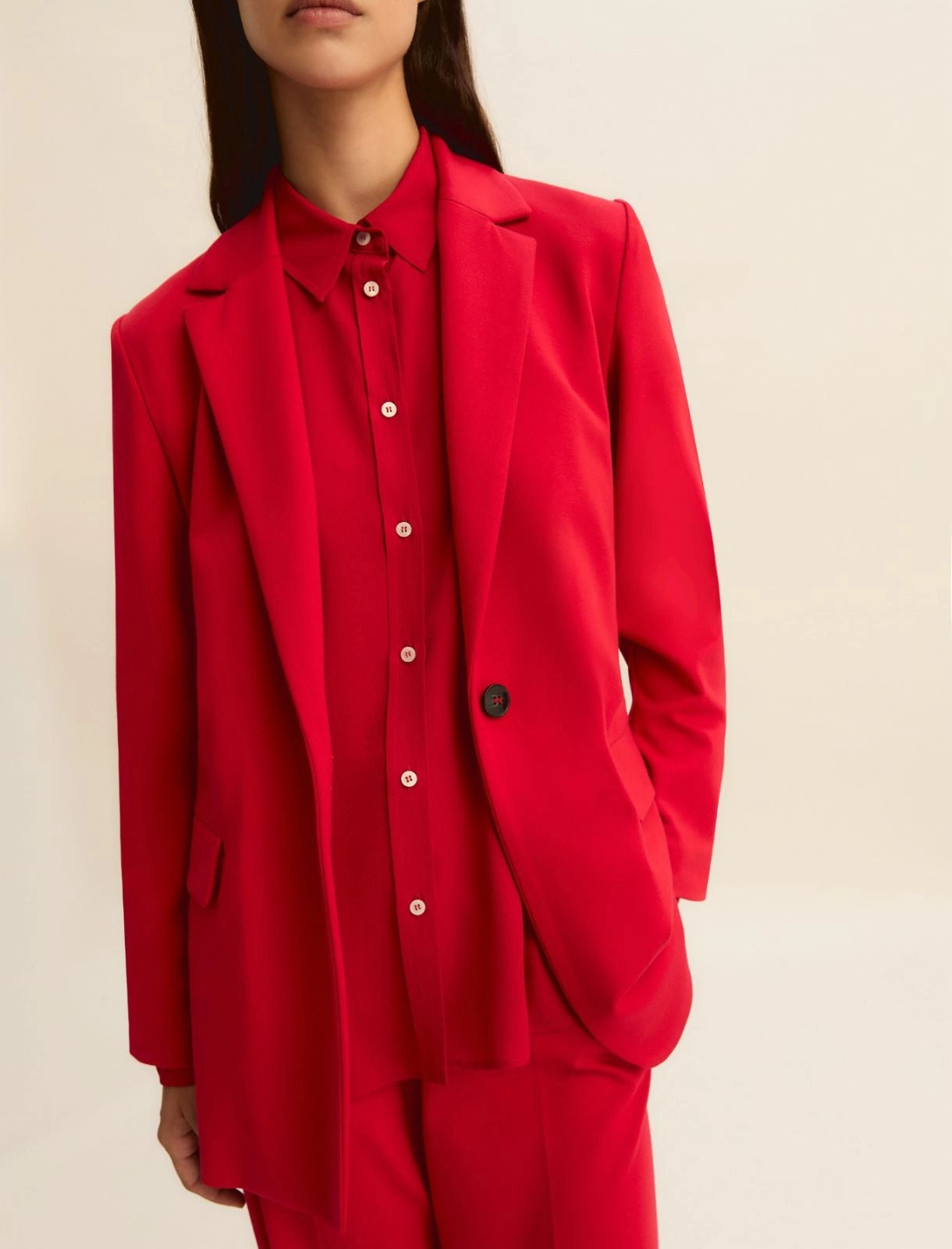 Giacca Emme Monopetto in Jersey Stretch - Rosso