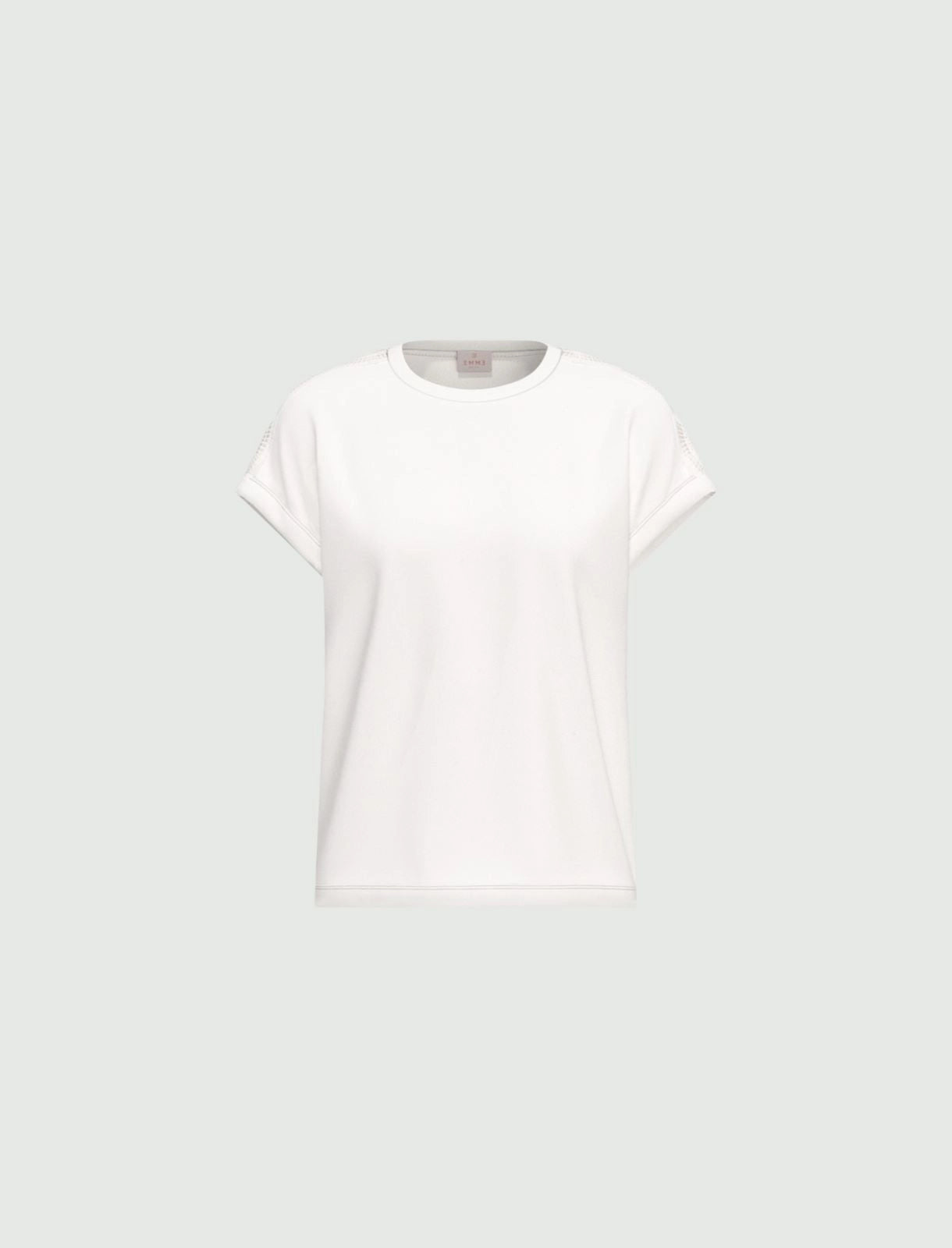 T-shirt in Jersey con Maniche a Kimono - Bianco Ottico