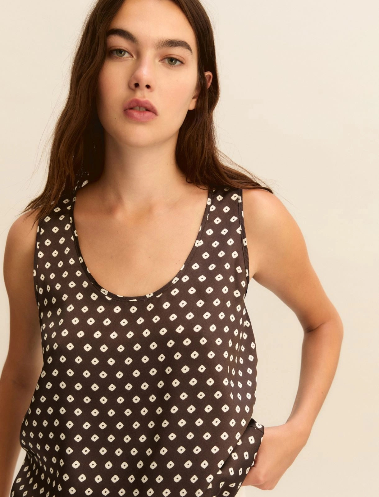 Canotta Emme in Twill Stampato - Kaki