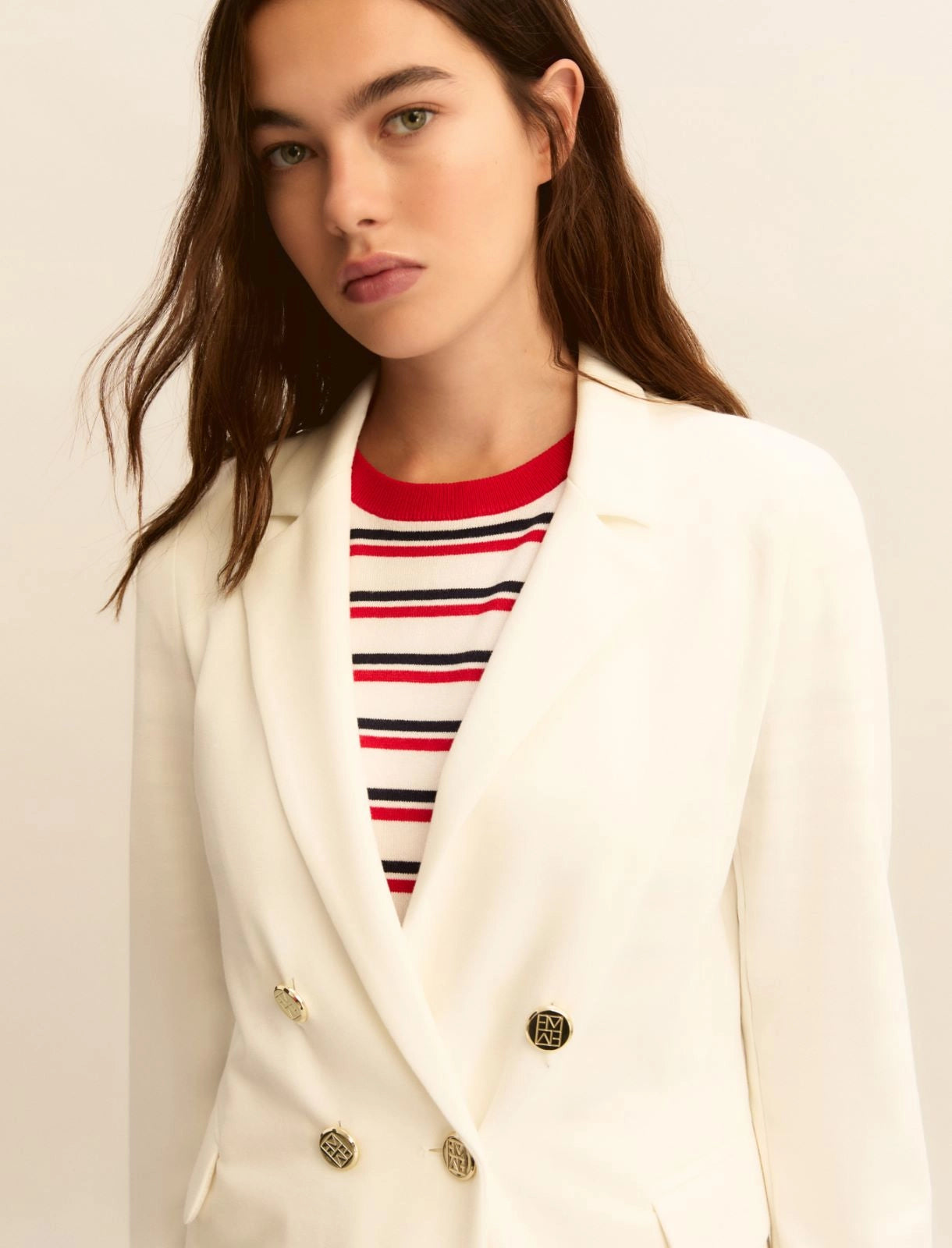 Giacca Emme Doppiopetto in Jersey Stretch - Bianco