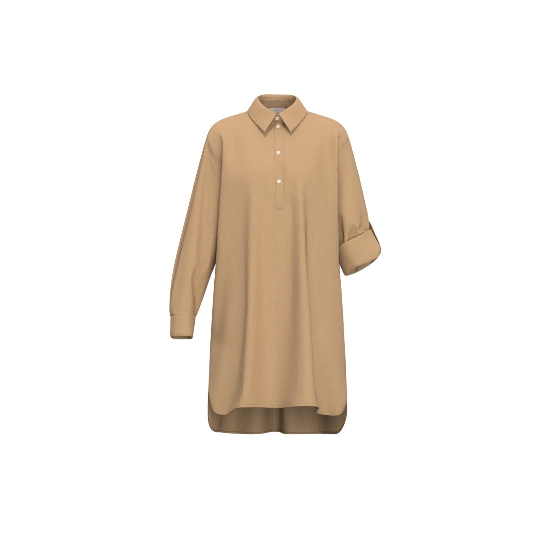 Chemisier Emme in Popeline di Misto Cotone Stretch - Beige