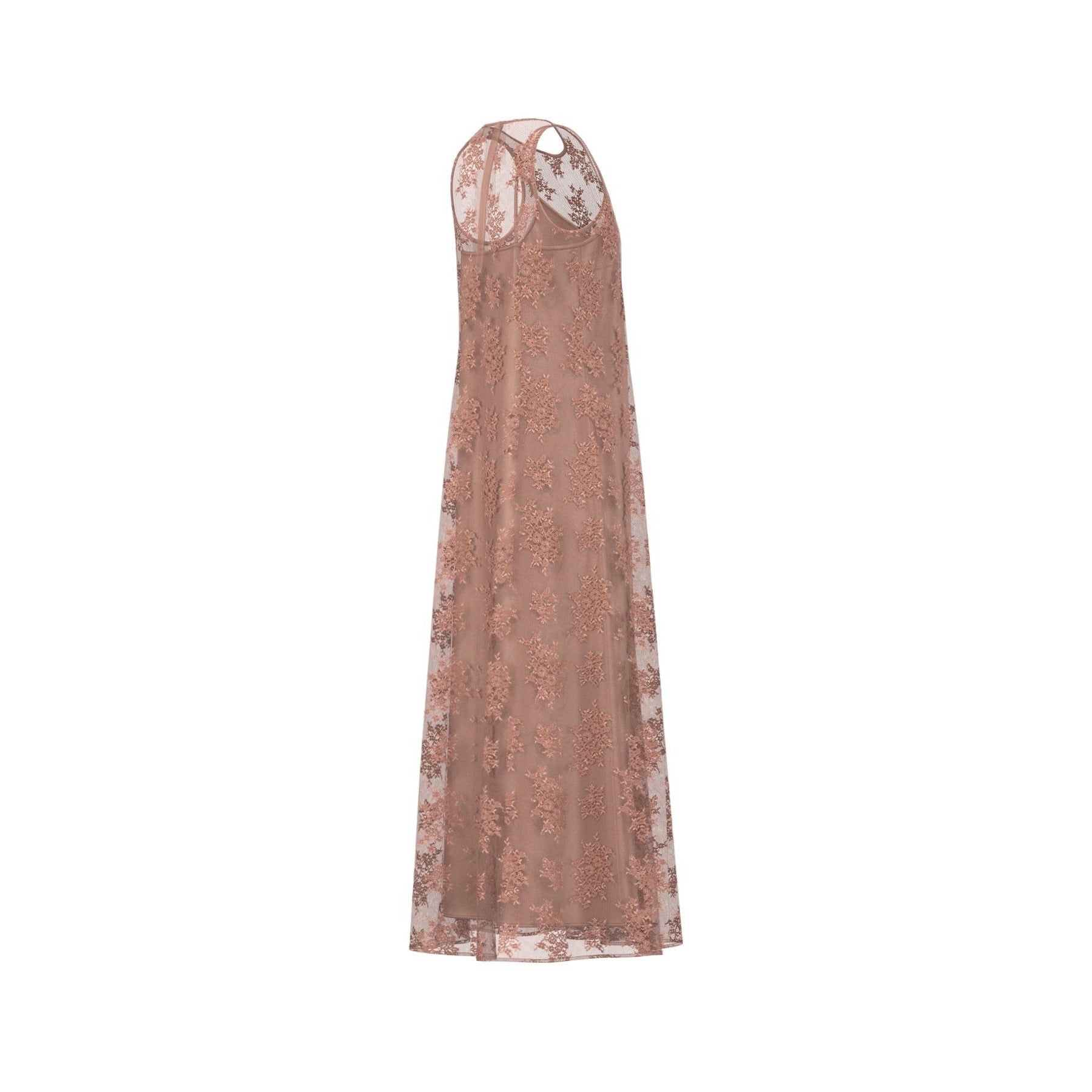 Abito Emme in Pizzo Chantilly con Sottoveste - Malva