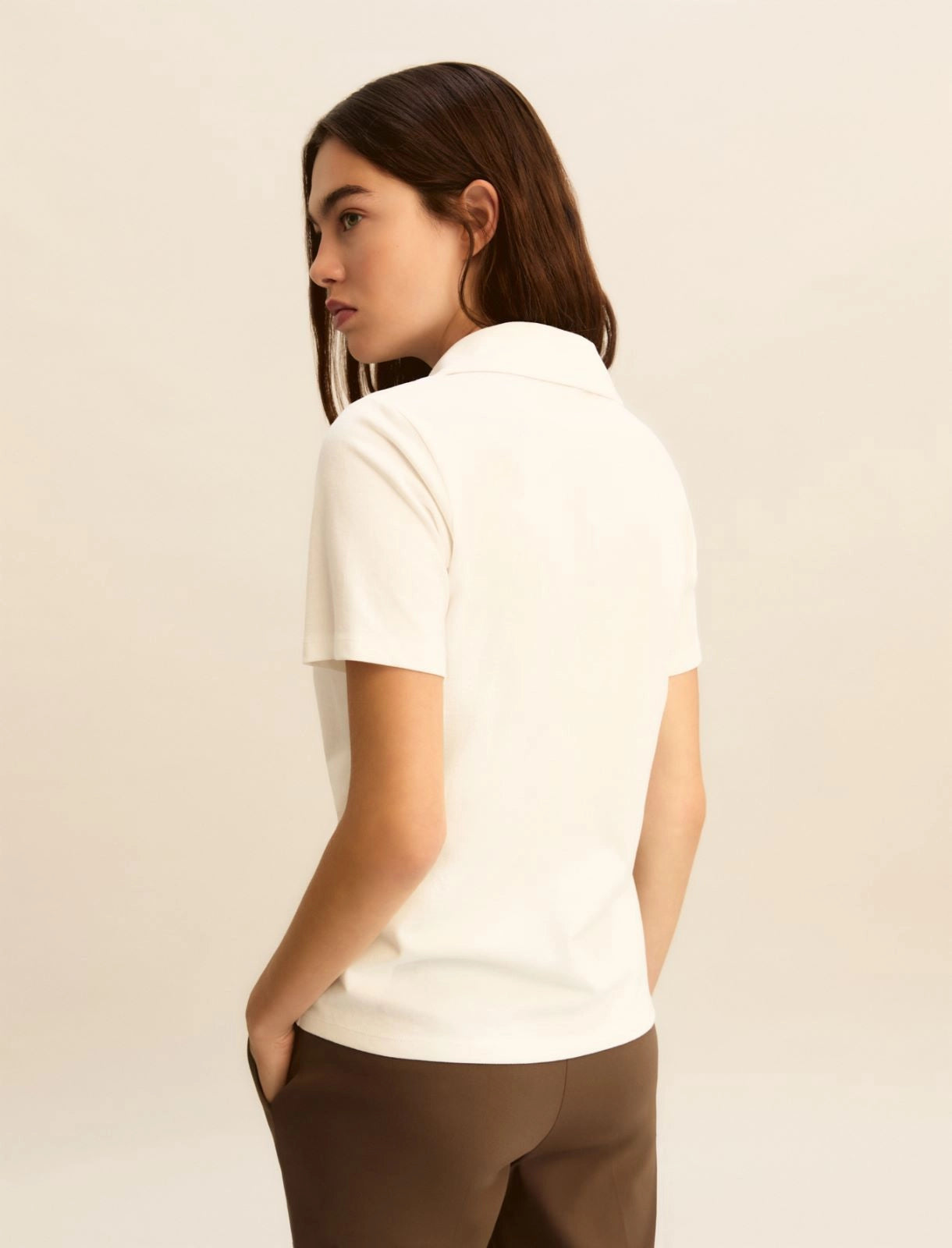 Polo Emme con Perle e Cristalli - Bianco