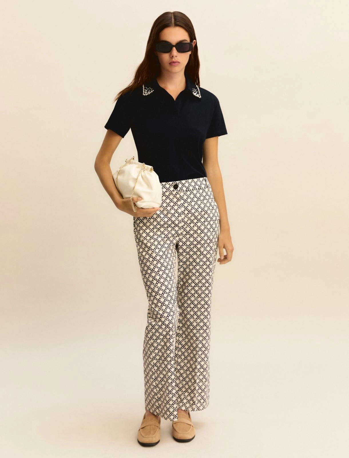 Polo Emme con Perle e Cristalli - Blu