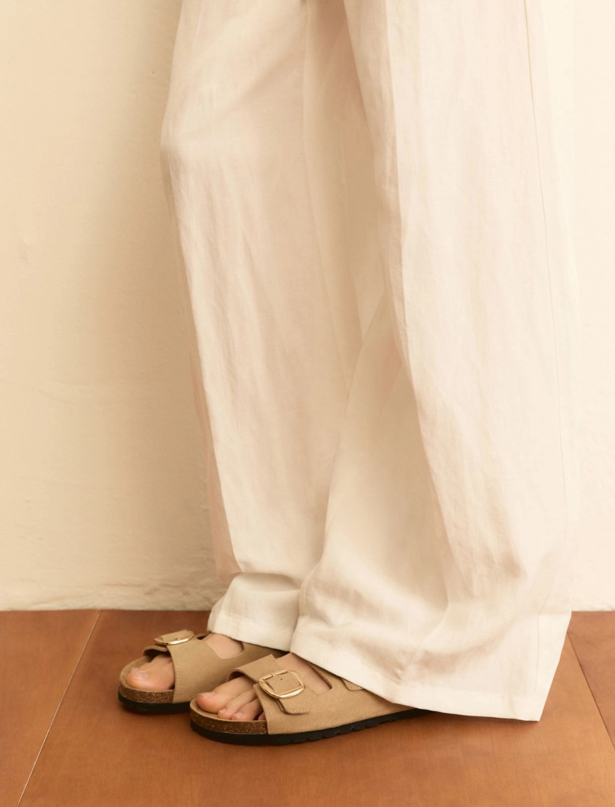 Sandalo Emme con Suola in Sughero - Beige