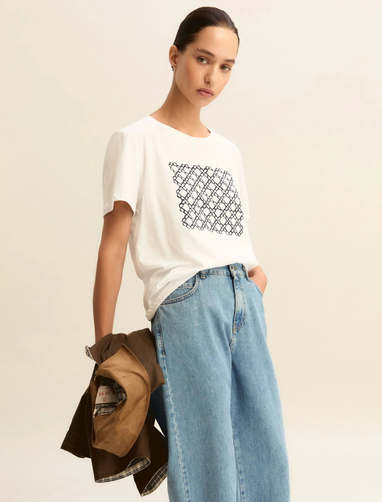 T-shirt con Stampa Emme - Blu