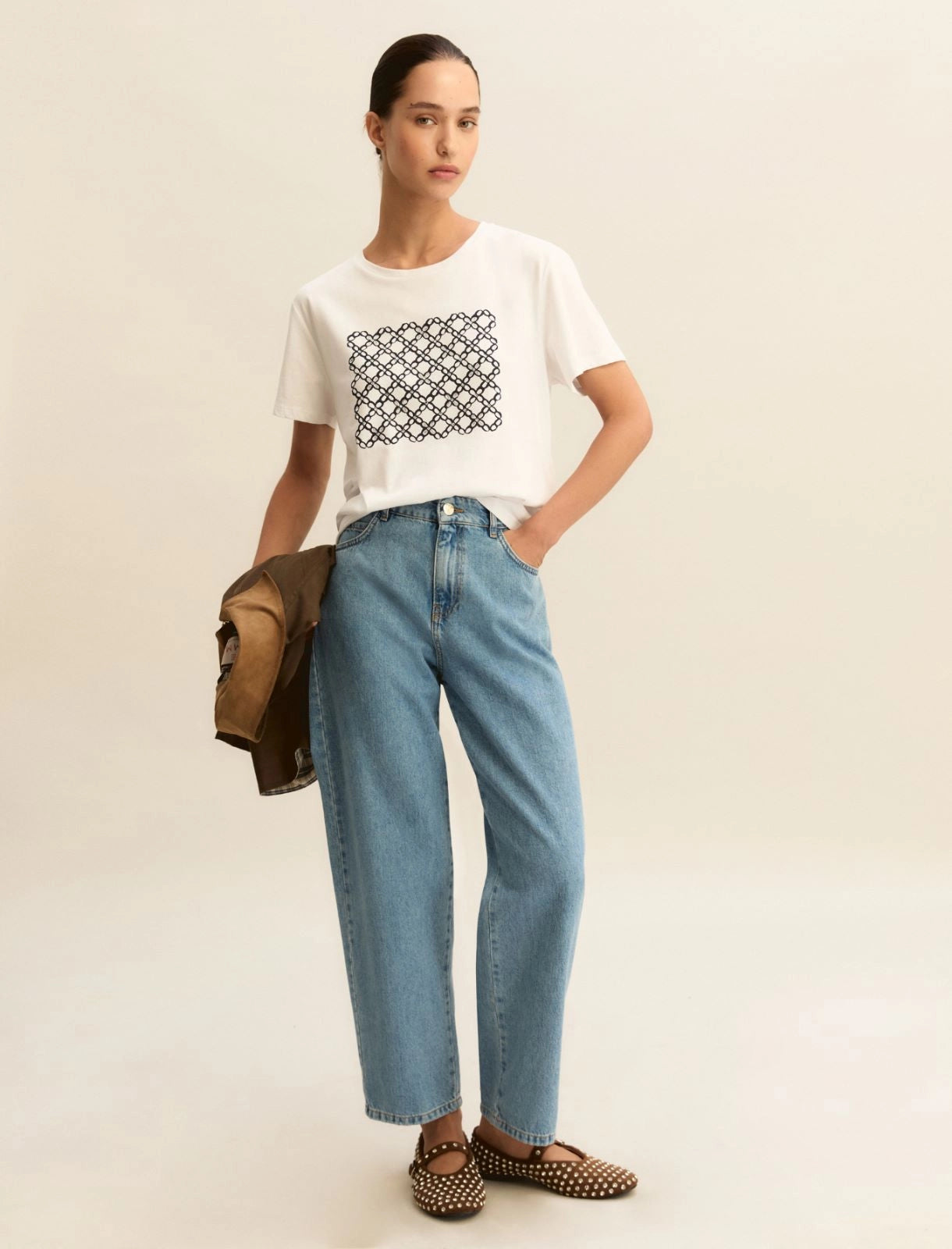 T-shirt con Stampa Emme - Blu