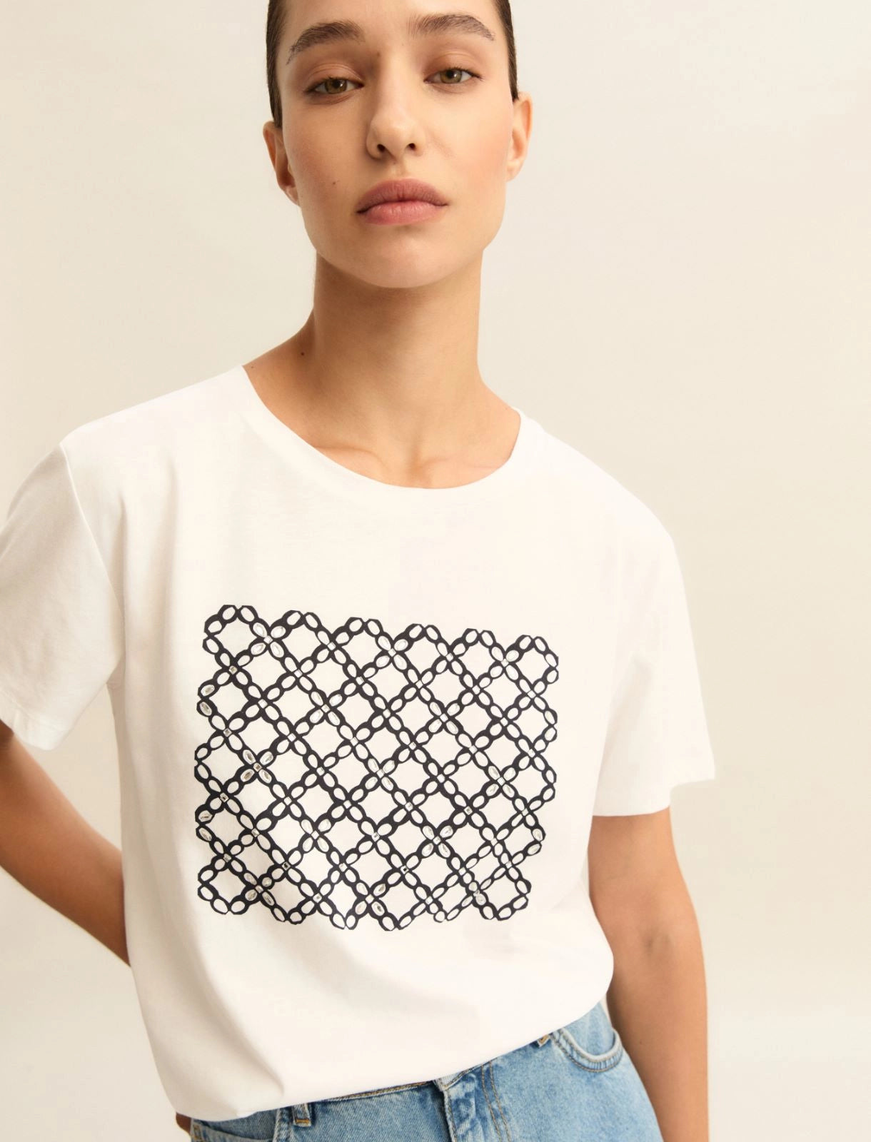 T-shirt con Stampa Emme - Blu