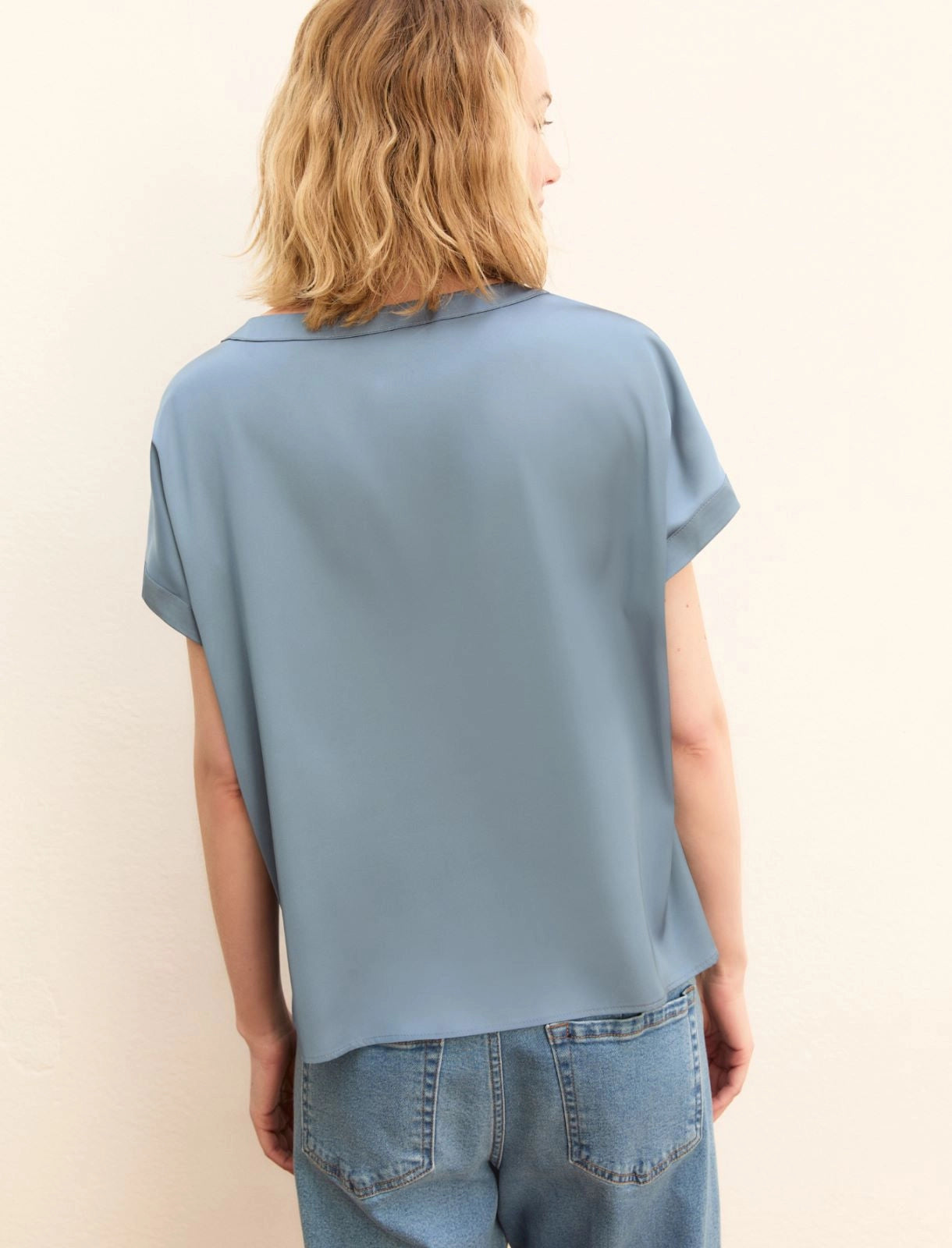 Blusa Emme in Raso Stretch - Carta da Zucchero