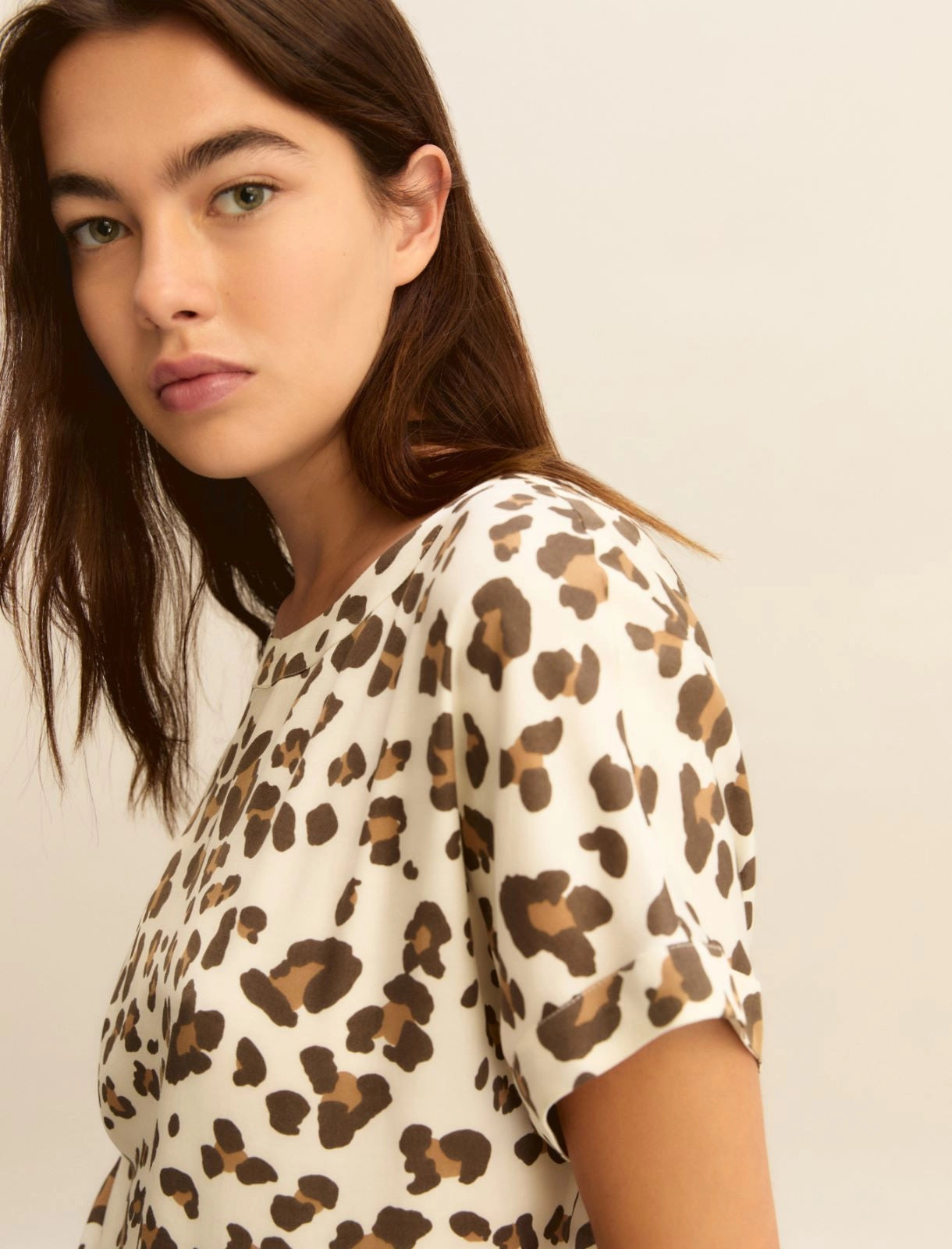 T-shirt Emme in Twill Stampato - Bianco Lana