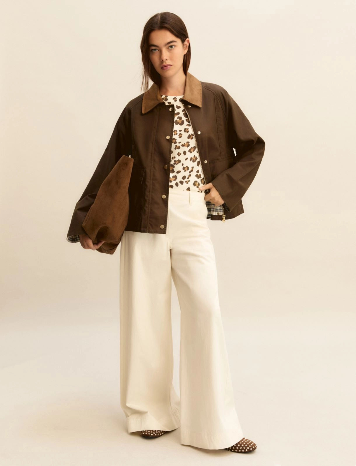 T-shirt Emme in Twill Stampato - Bianco Lana