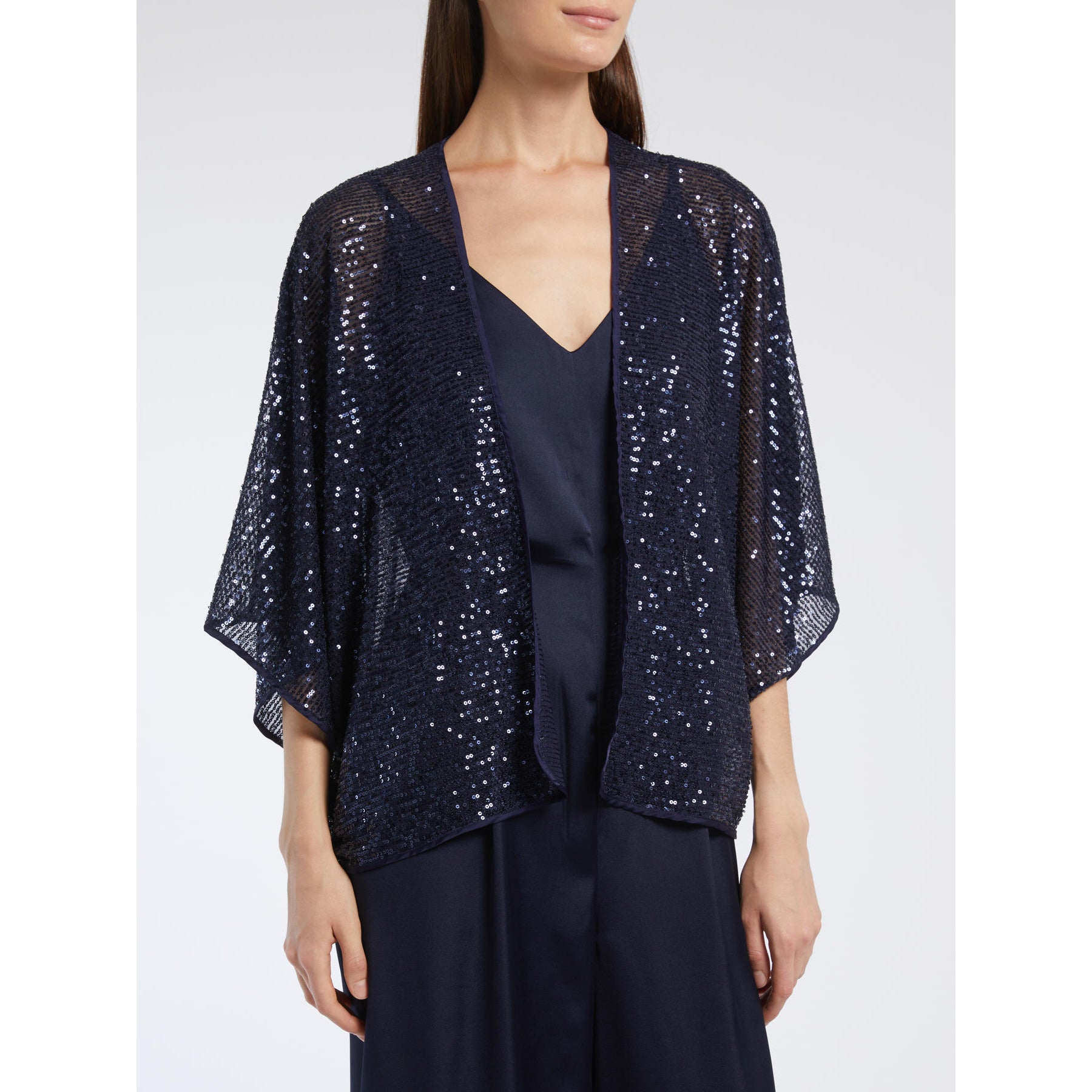 Coprispalle Emme in Tessuto con Paillettes - Blu