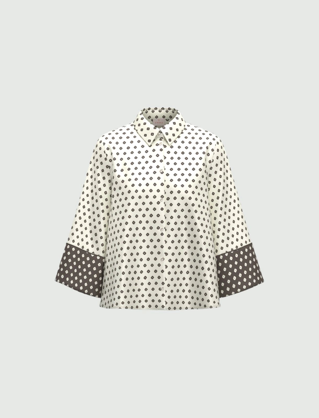 Camicia Emme in Twill Stampato - Bianco Lana