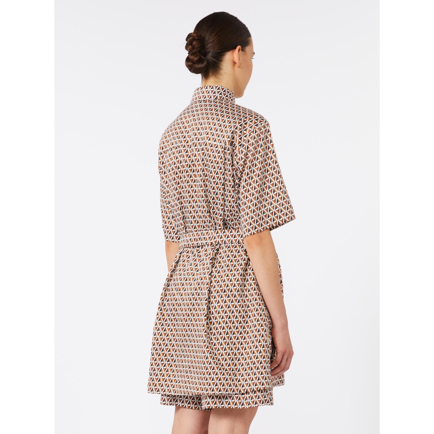 Abito in raso di puro cotone Max Mara Beachwear - Cammello