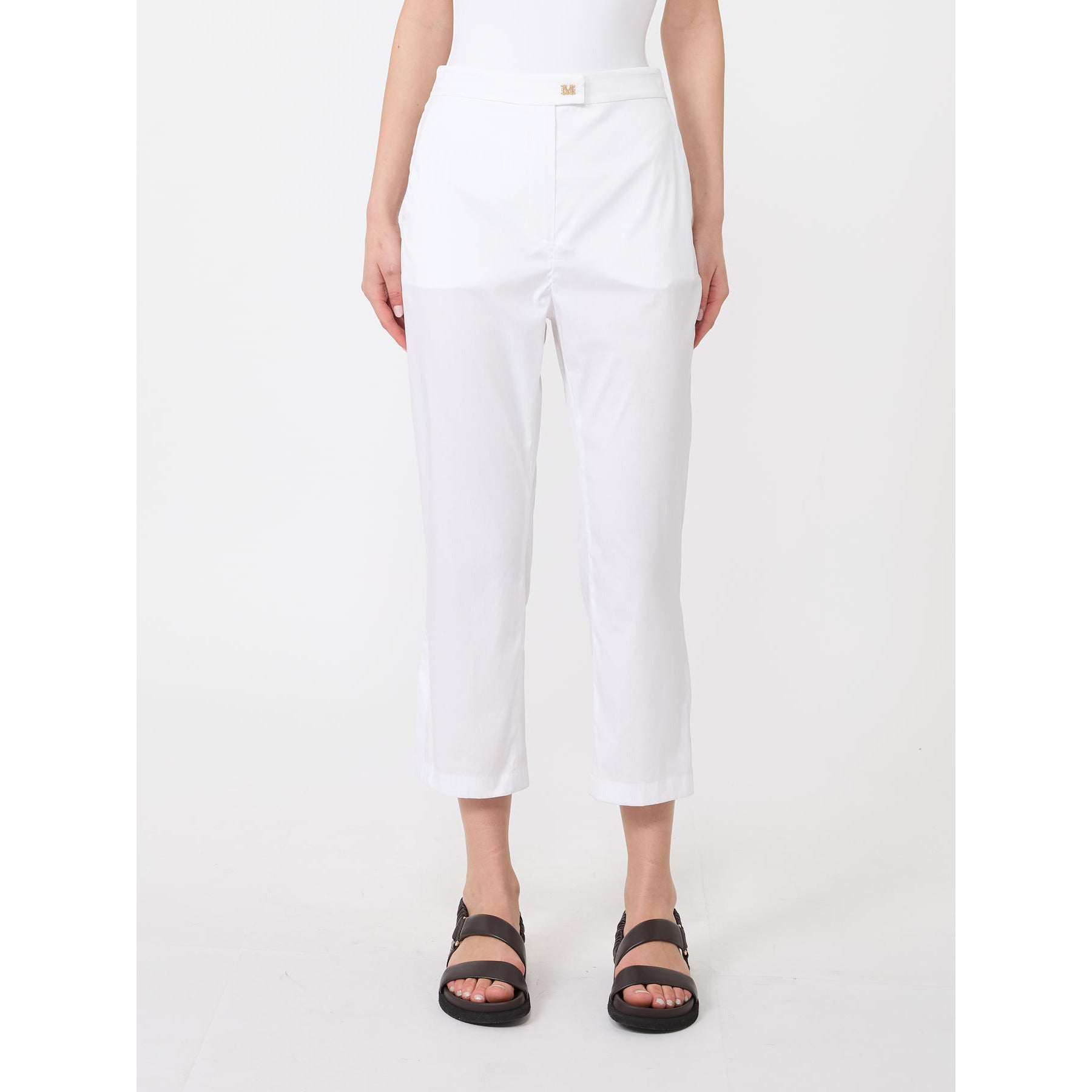 Pantalone in popeline Max Mara Beachwear - Bianco