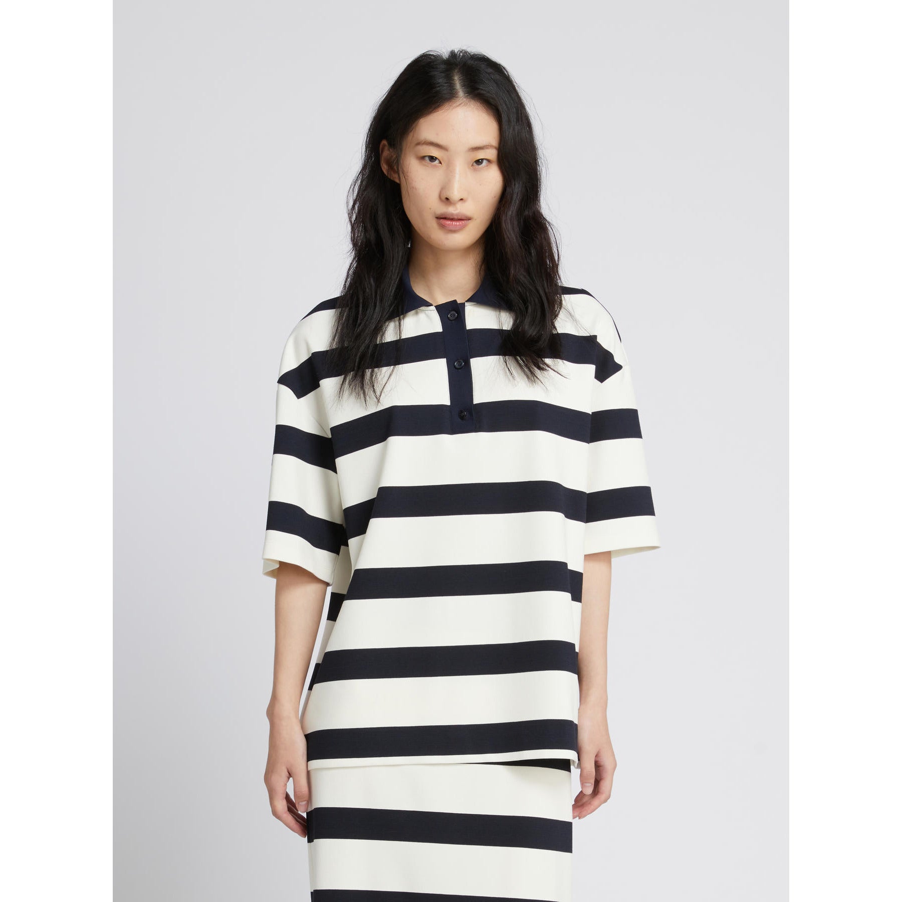 Polo MM by Max Mara a Righe Abetaia - Beige Bianco