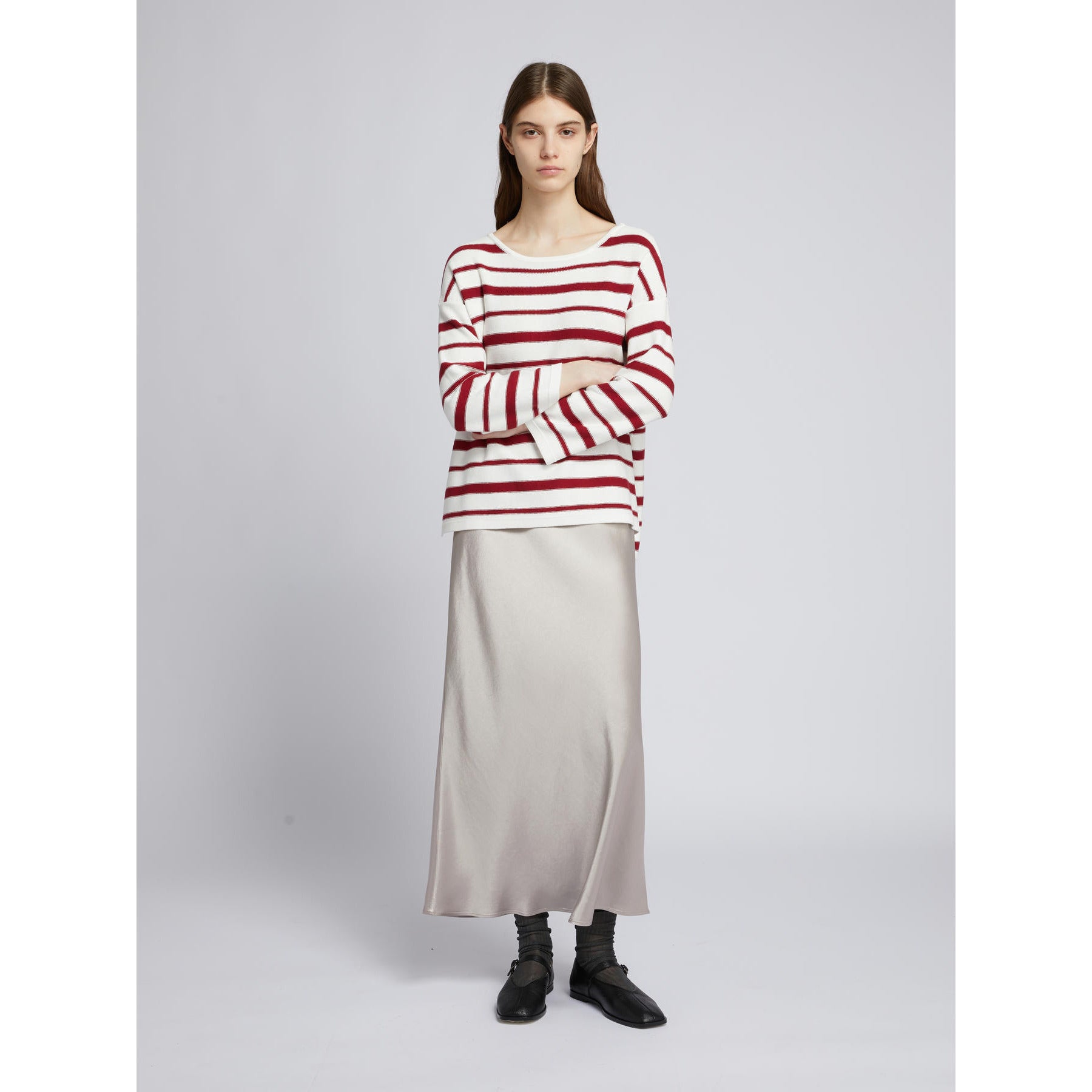 Maglia a Righe MM by Max Mara - Bianco Magenta