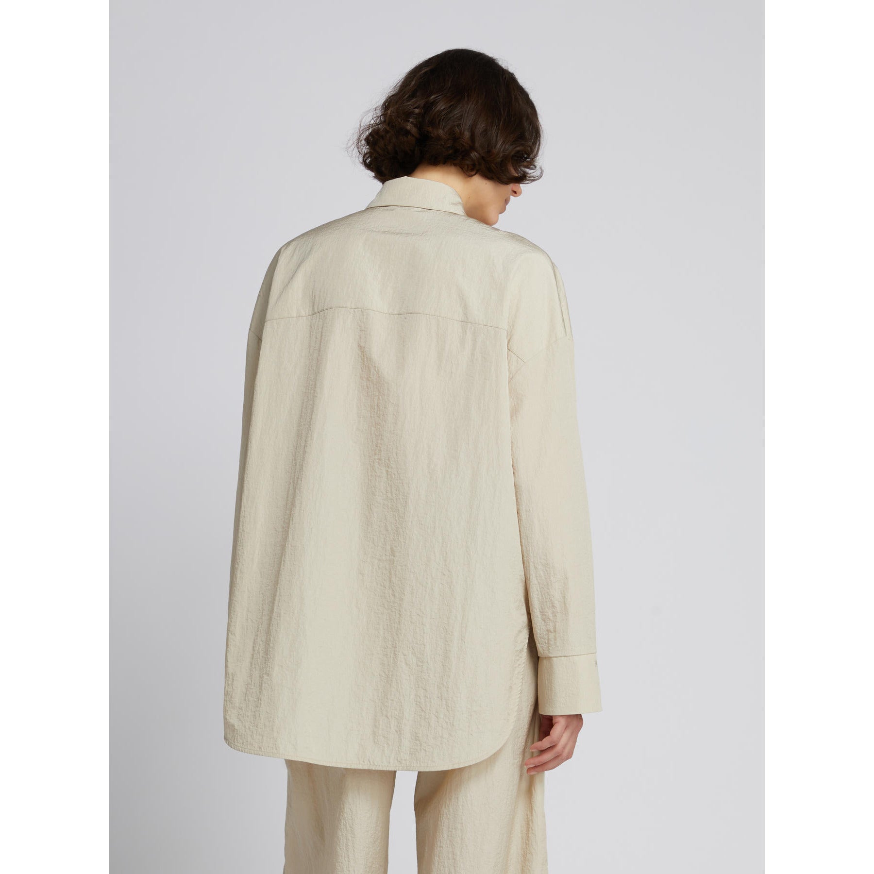 Camicia in Tela Tecnica Effetto Crinkle MM by Max Mara - Sabbia