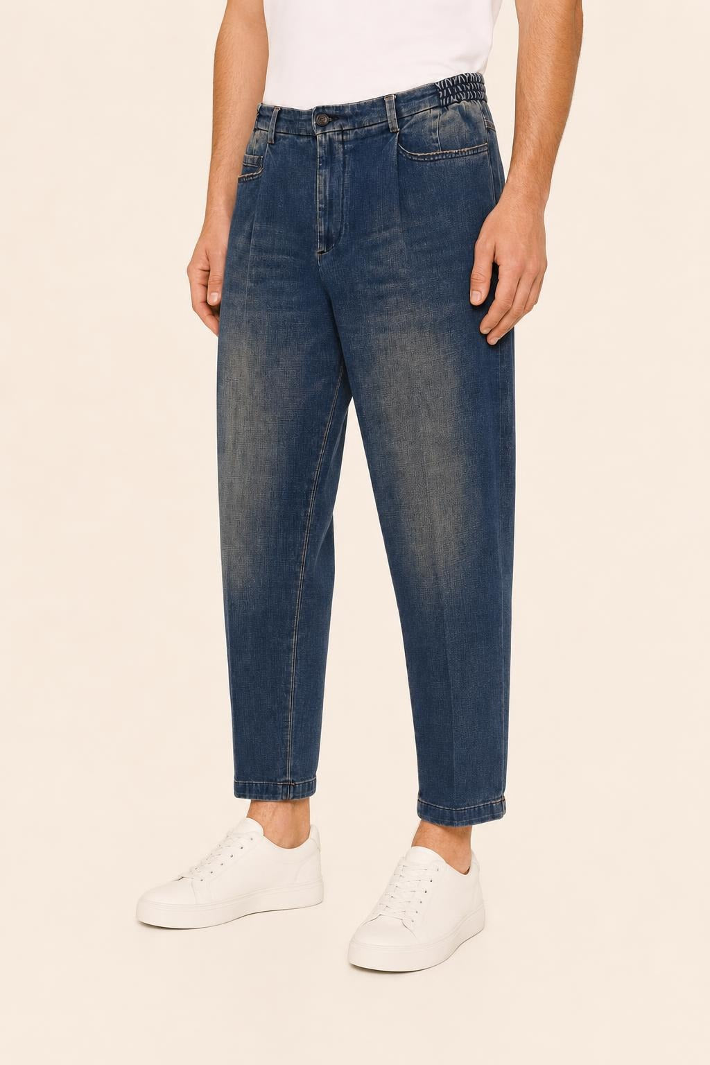 Pantalone Sartoriale in Denim Bricklaned con Pince – Briglia 1949