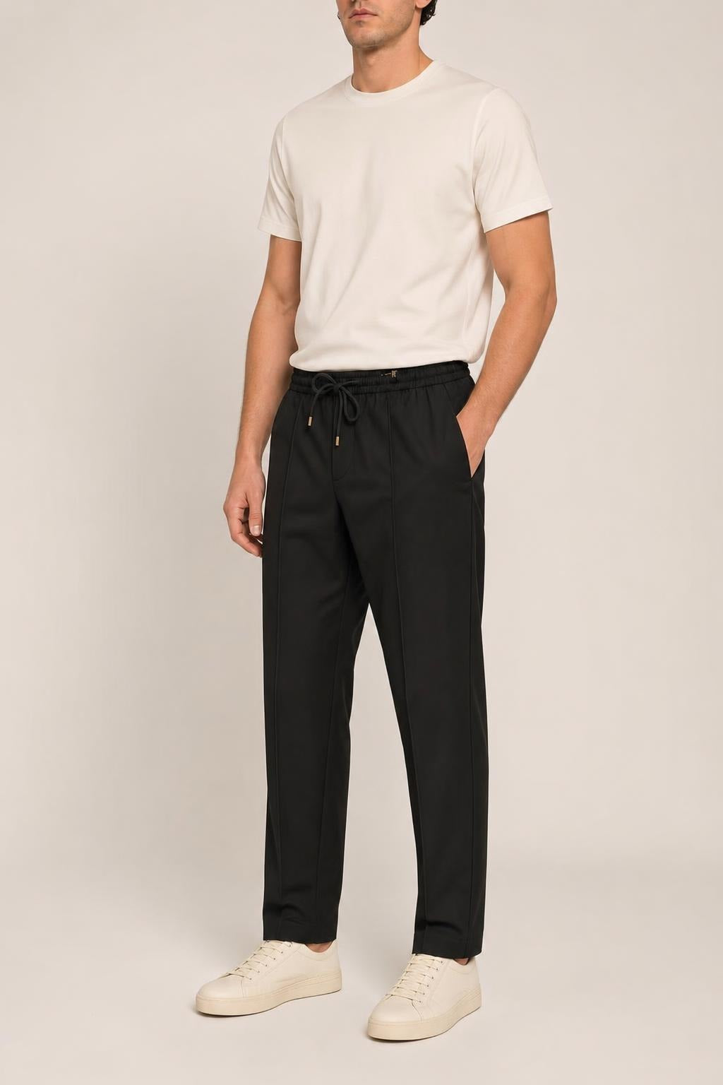 PANTALONI BRIGLIA WIMBLEDON COTONE - NERO