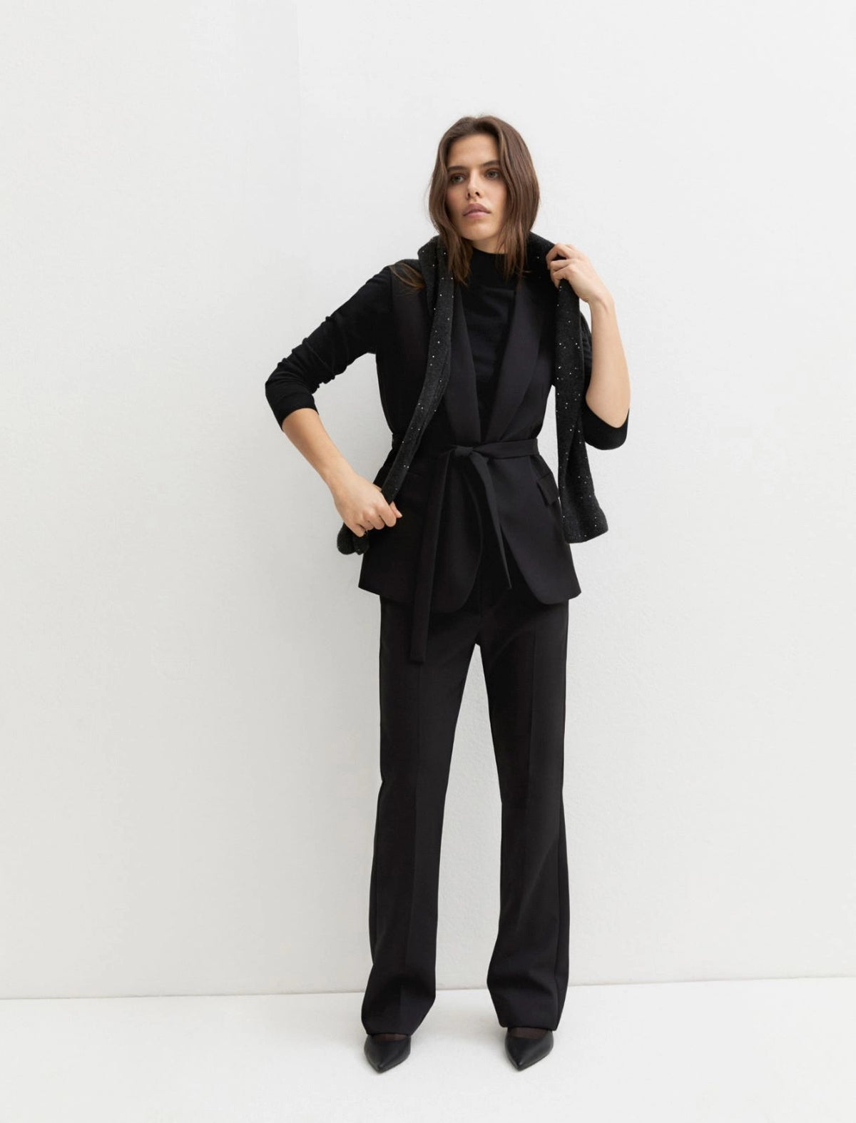 Gilet in doppio stretch - NERO
