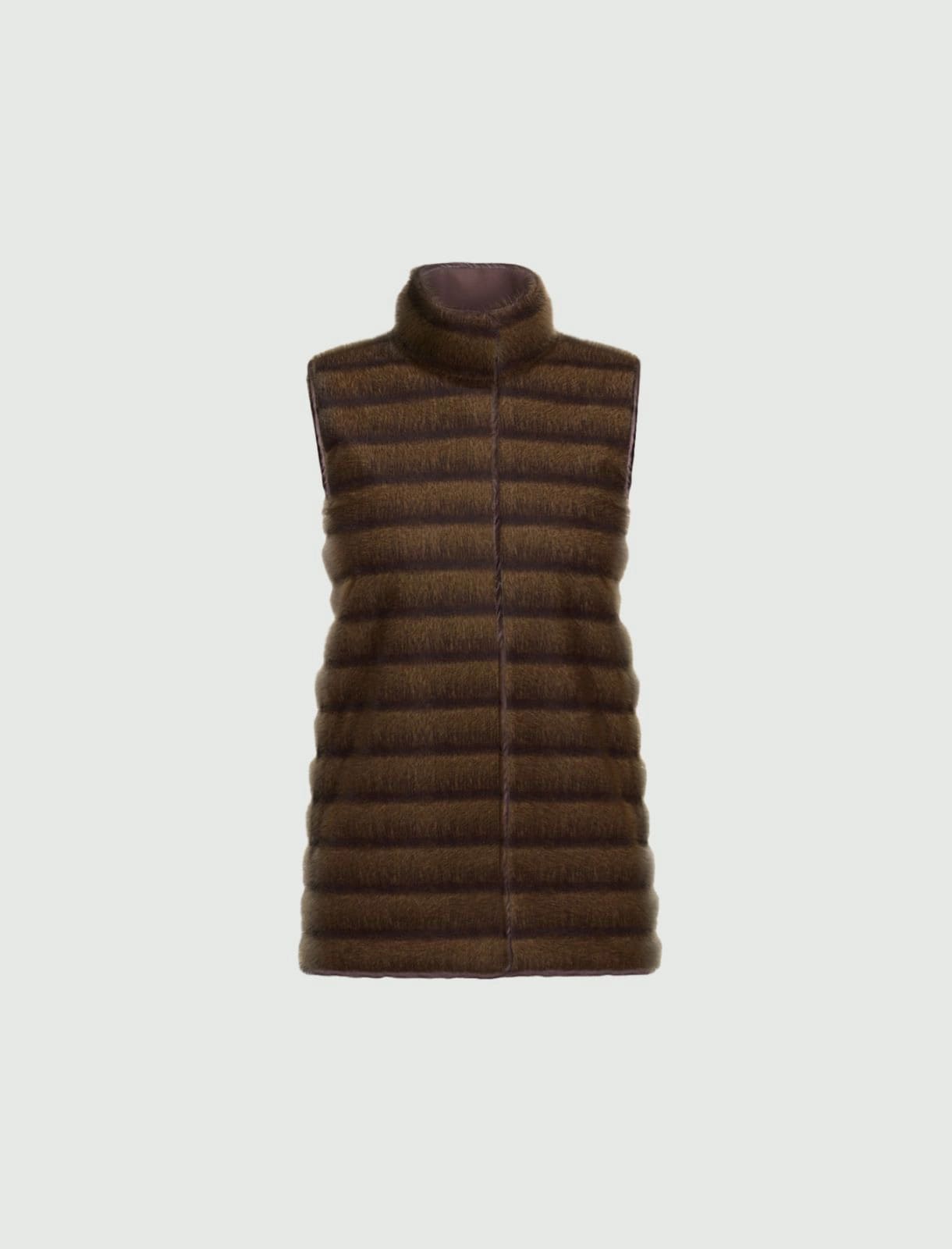 Gilet in furry EMME Marella color cognac