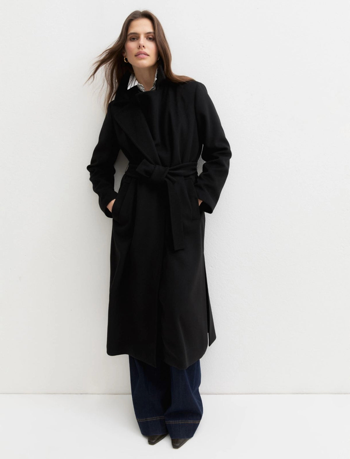 Cappotto in jersey panno soft - NERO