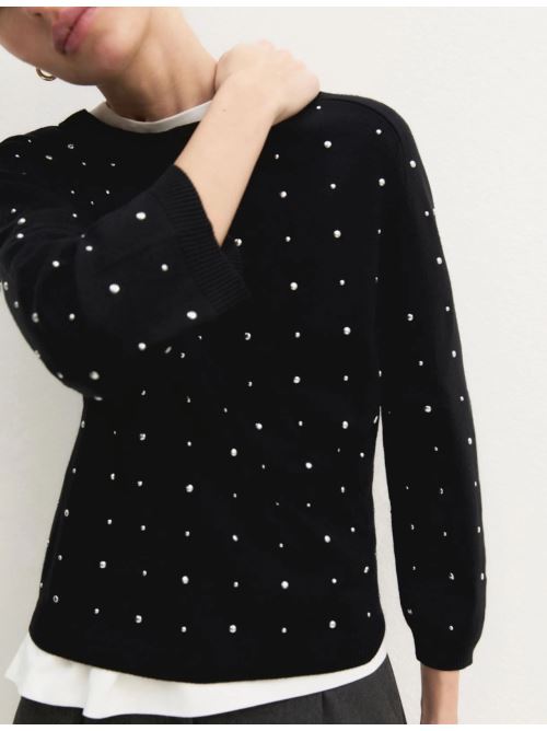 Maglia Emme Marella con applicazioni - NERO