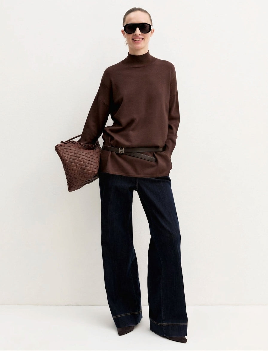 Maglia oversize in viscosa stretch - TESTA DI MORO