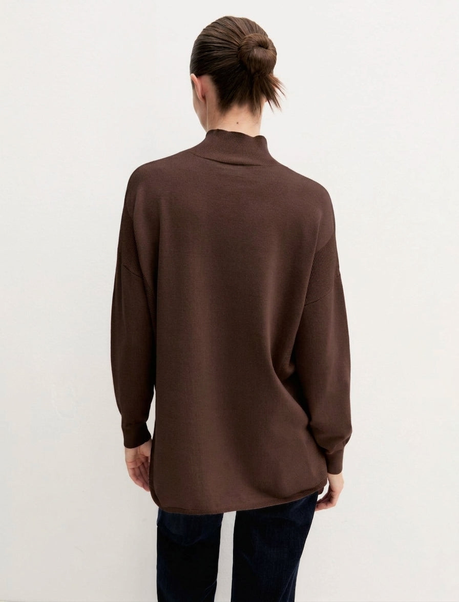 Maglia oversize in viscosa stretch - TESTA DI MORO