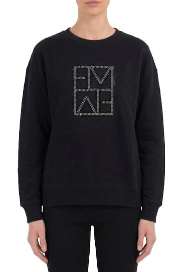 Felpa con logo con glitter - NERO