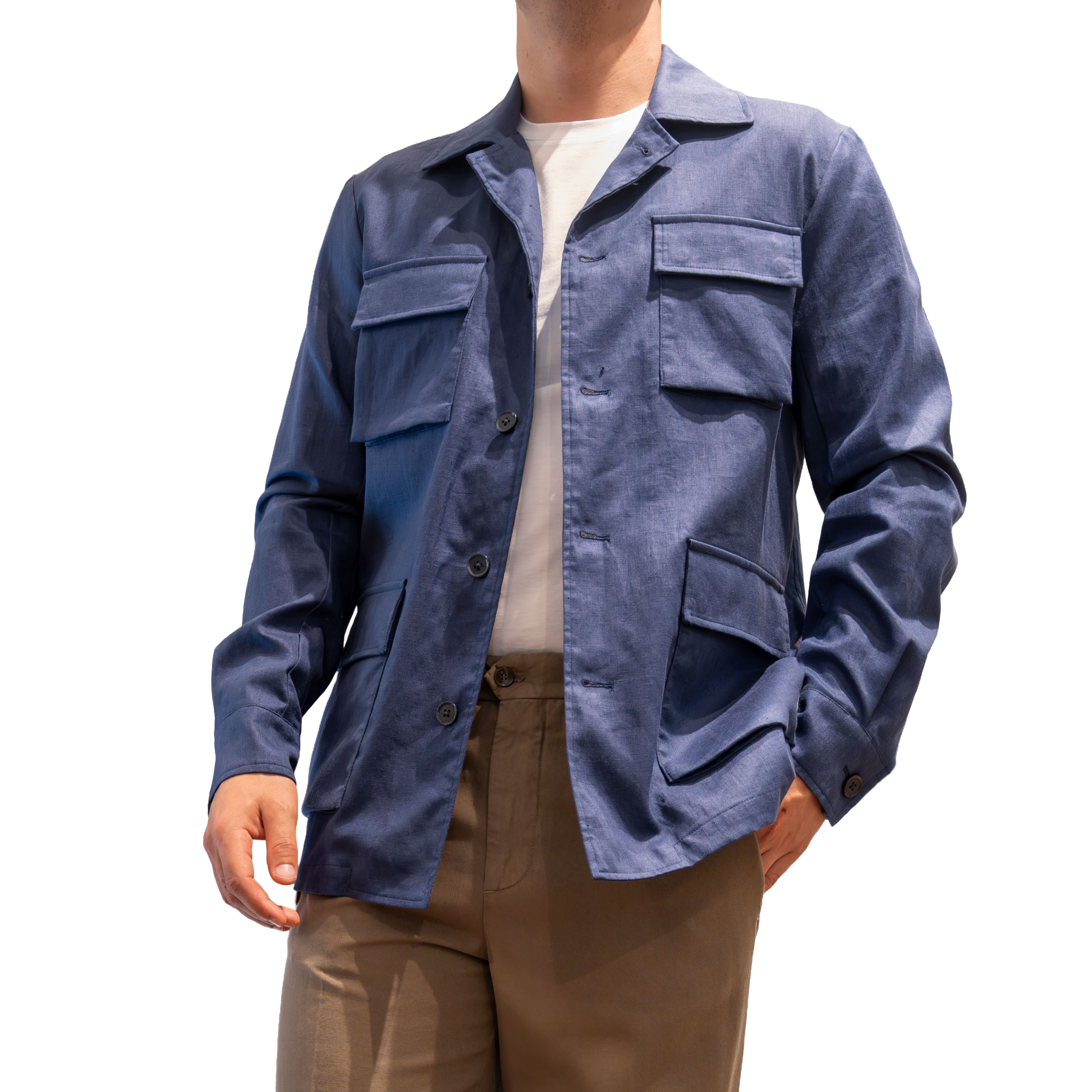 Giacca Shariana AT.P.CO in Lino - Blu