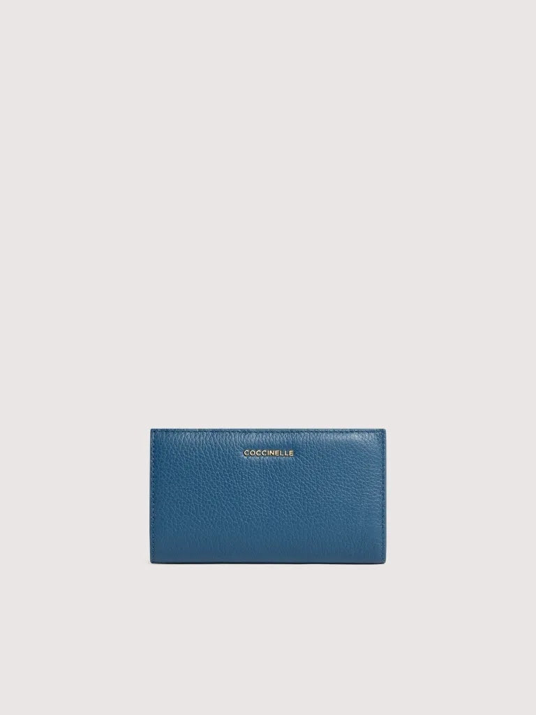Portafoglio Medium Coccinelle Metallic Large - Deepblue