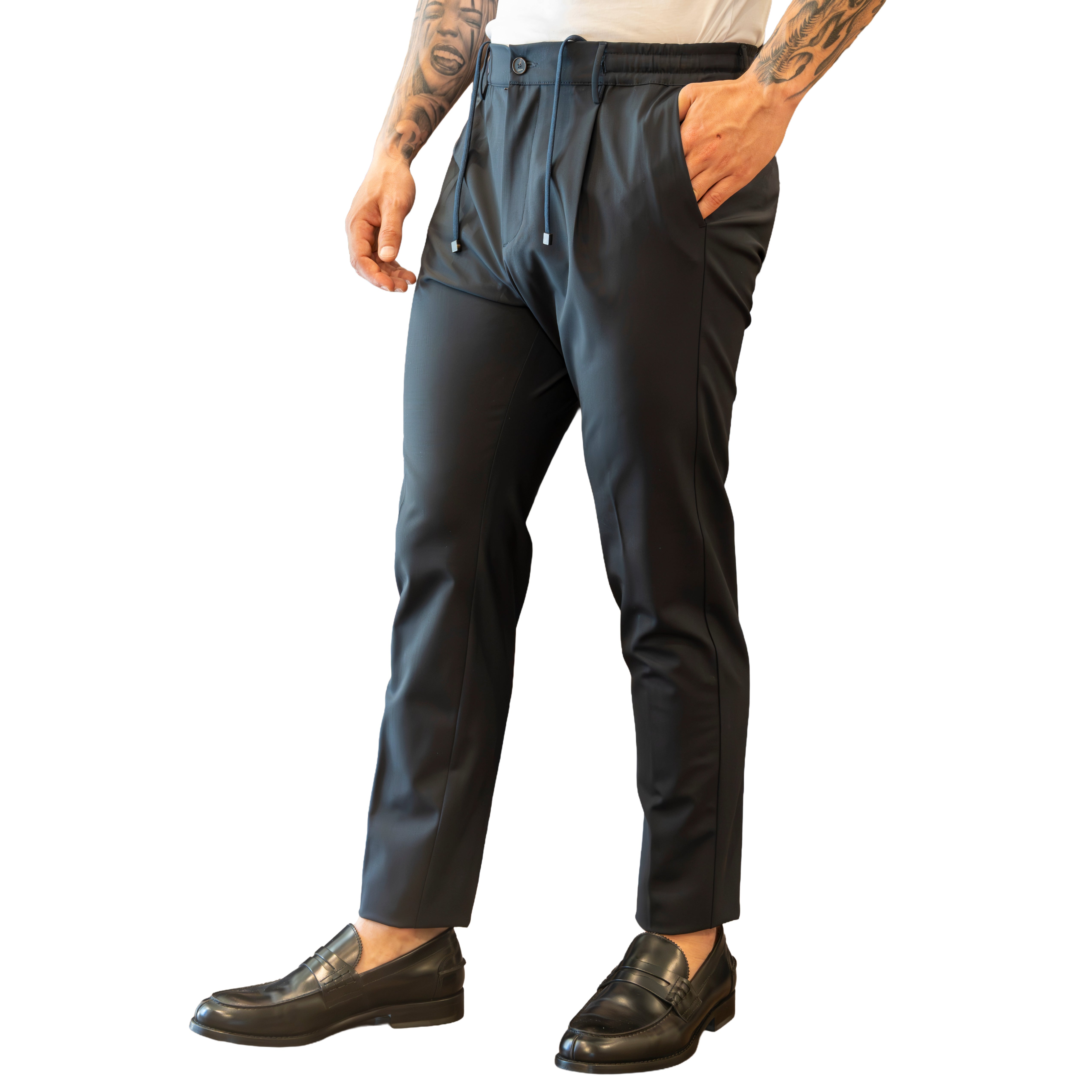 Pantaloni Mitte Cruna in Lana Tecnica - Blu