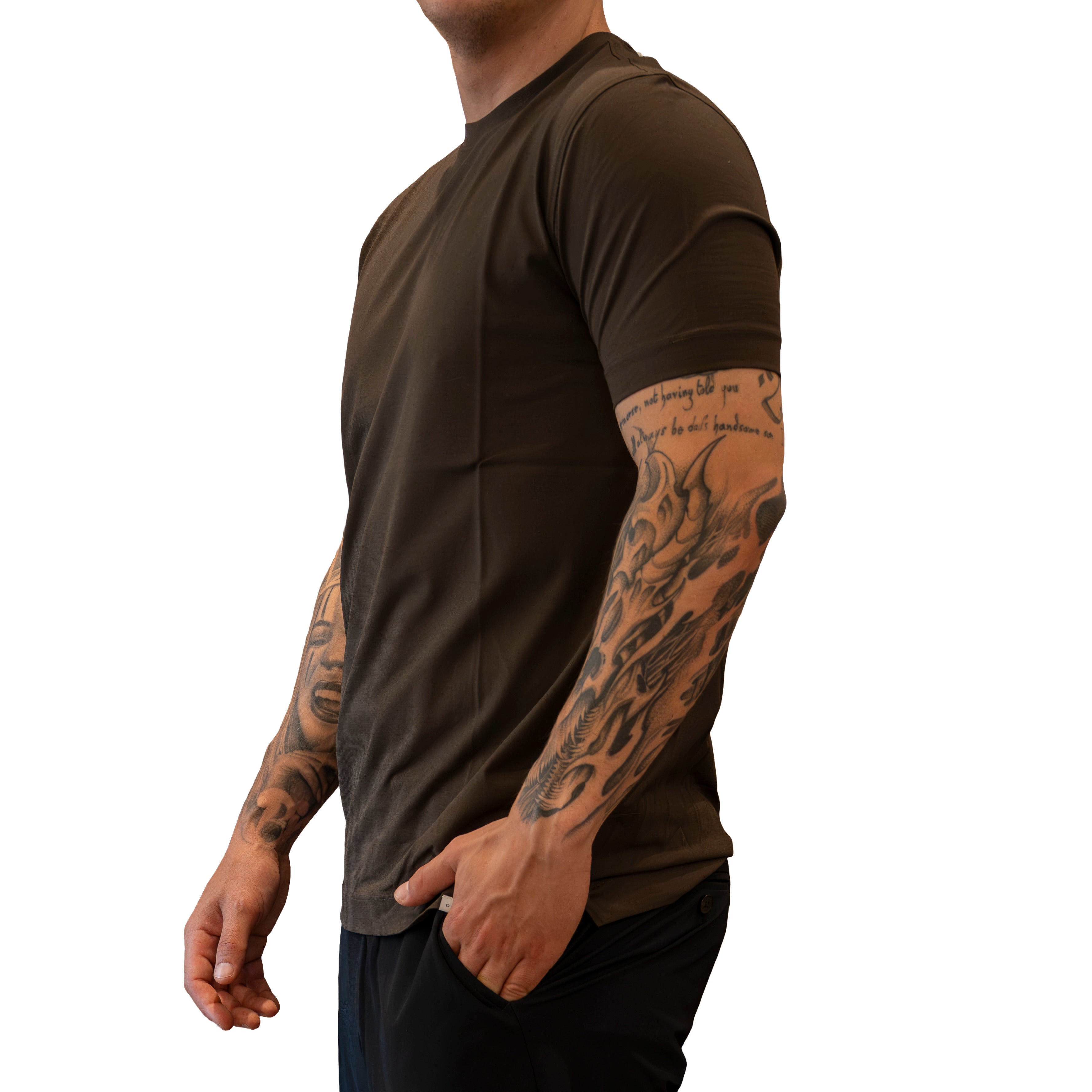 T-shirt Diktat in Magia Ice Cotton - Marrone