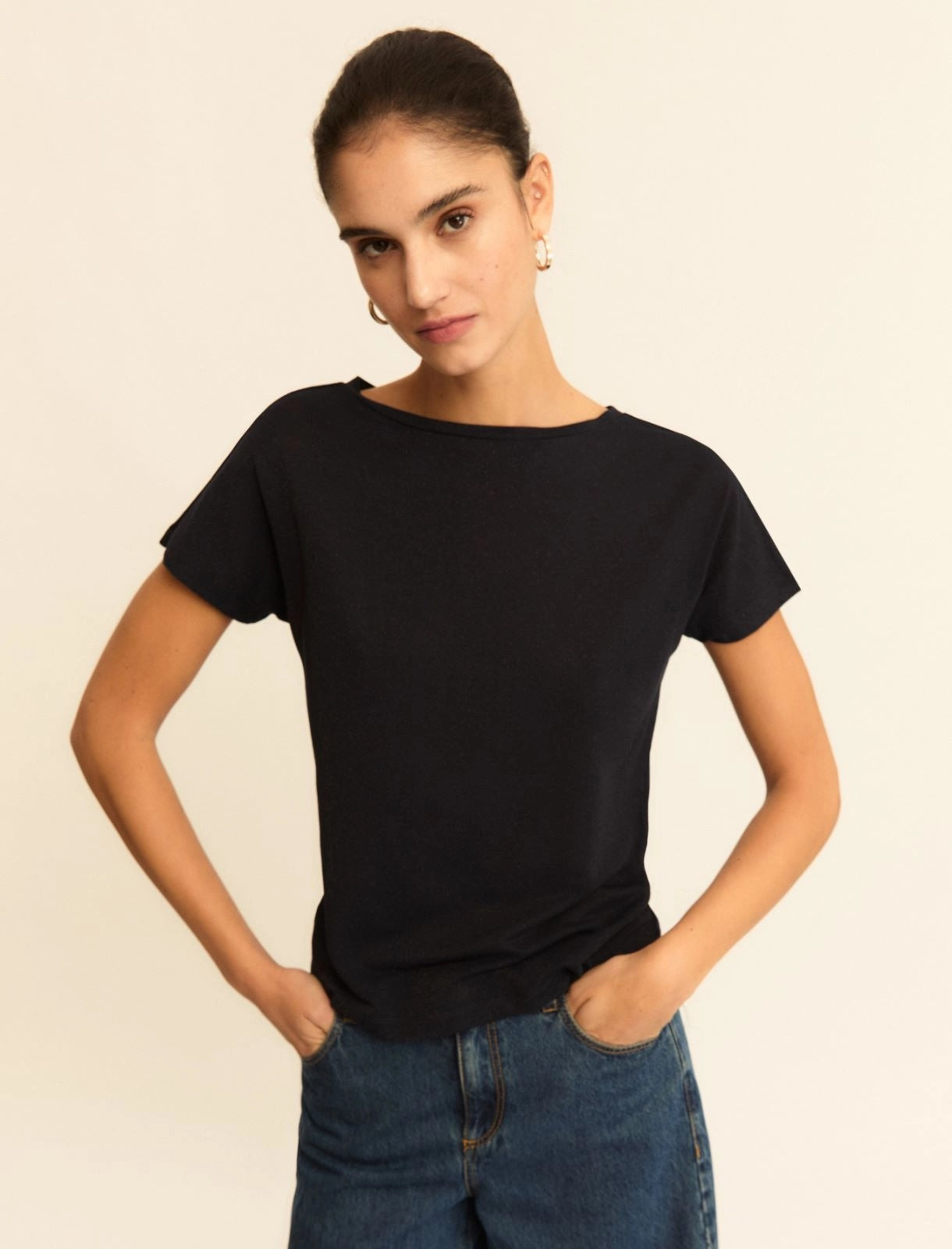 T-shirt Emme Aderente con Lurex - Blu
