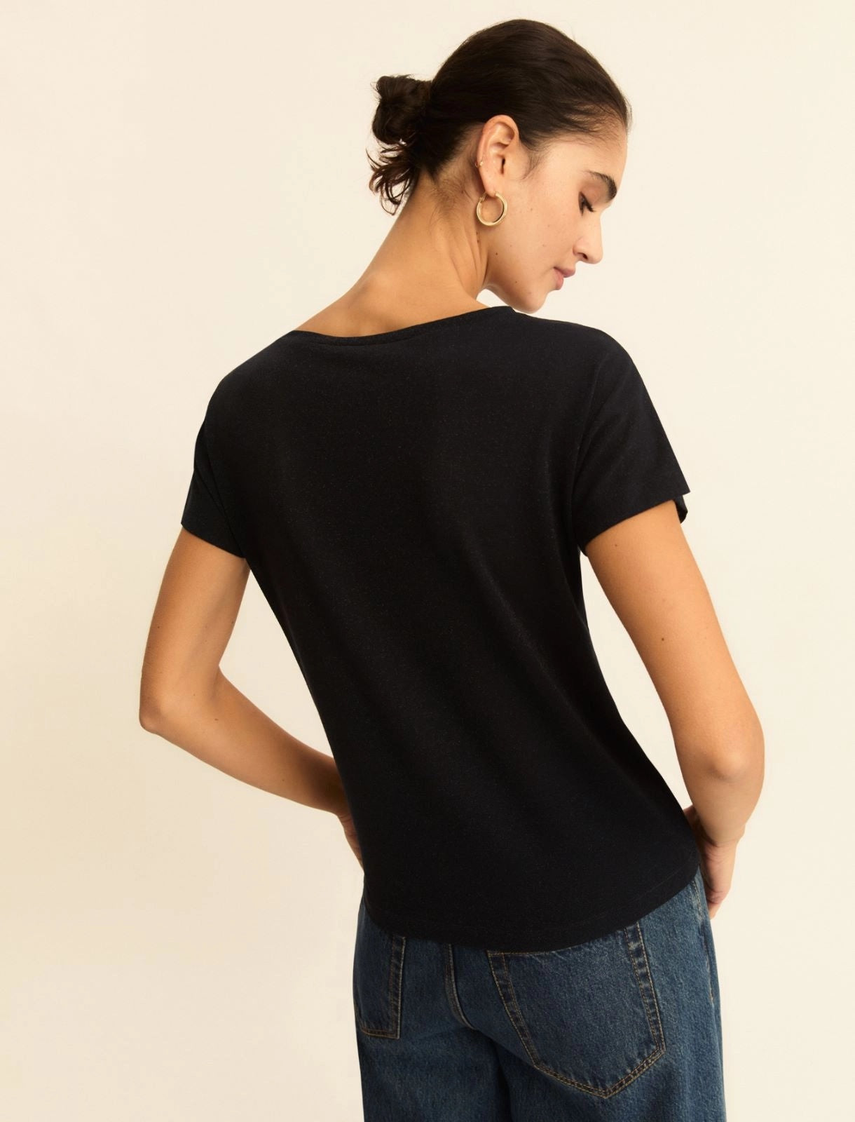 T-shirt Emme Aderente con Lurex - Blu