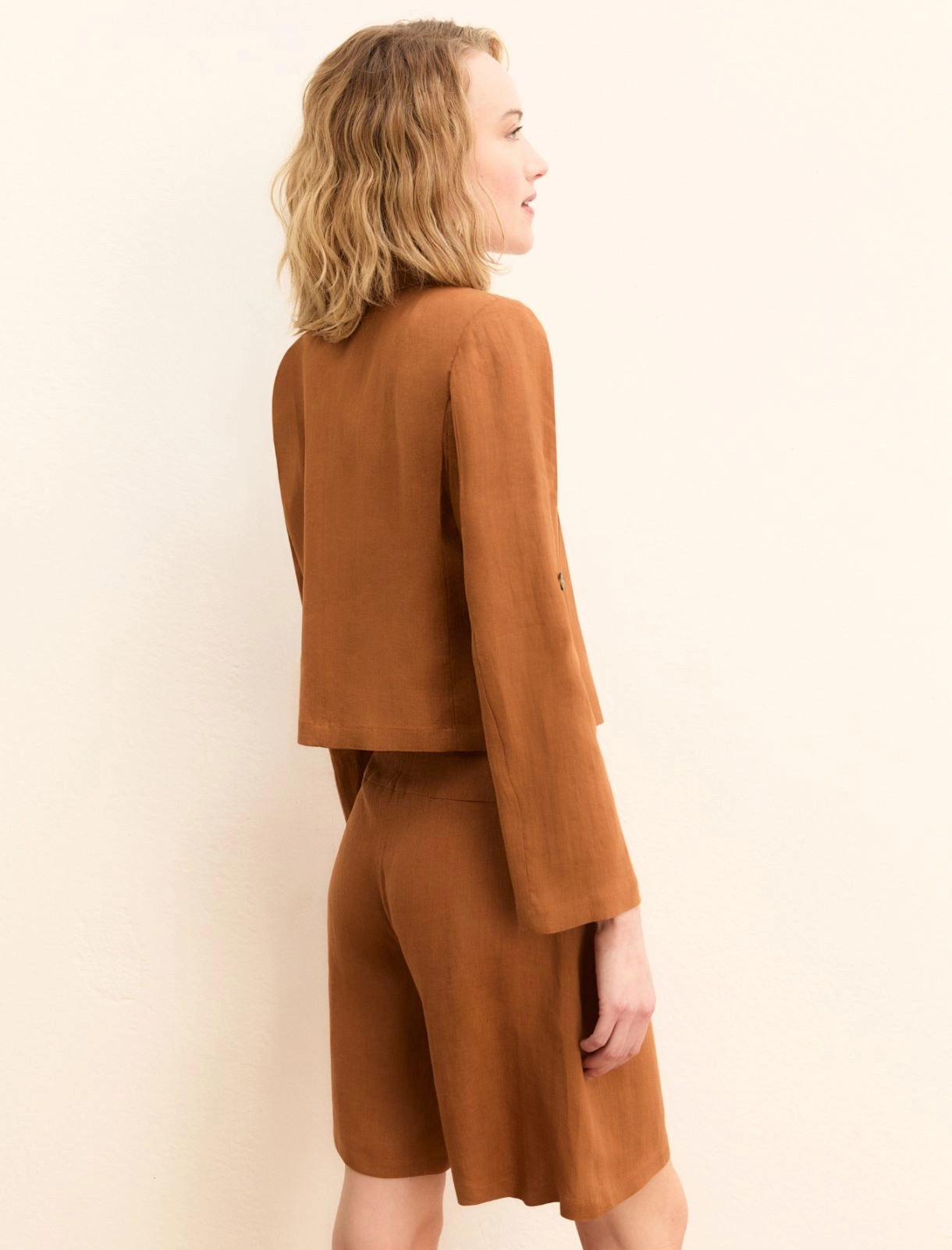 Bermuda Emme in puro lino - Terra